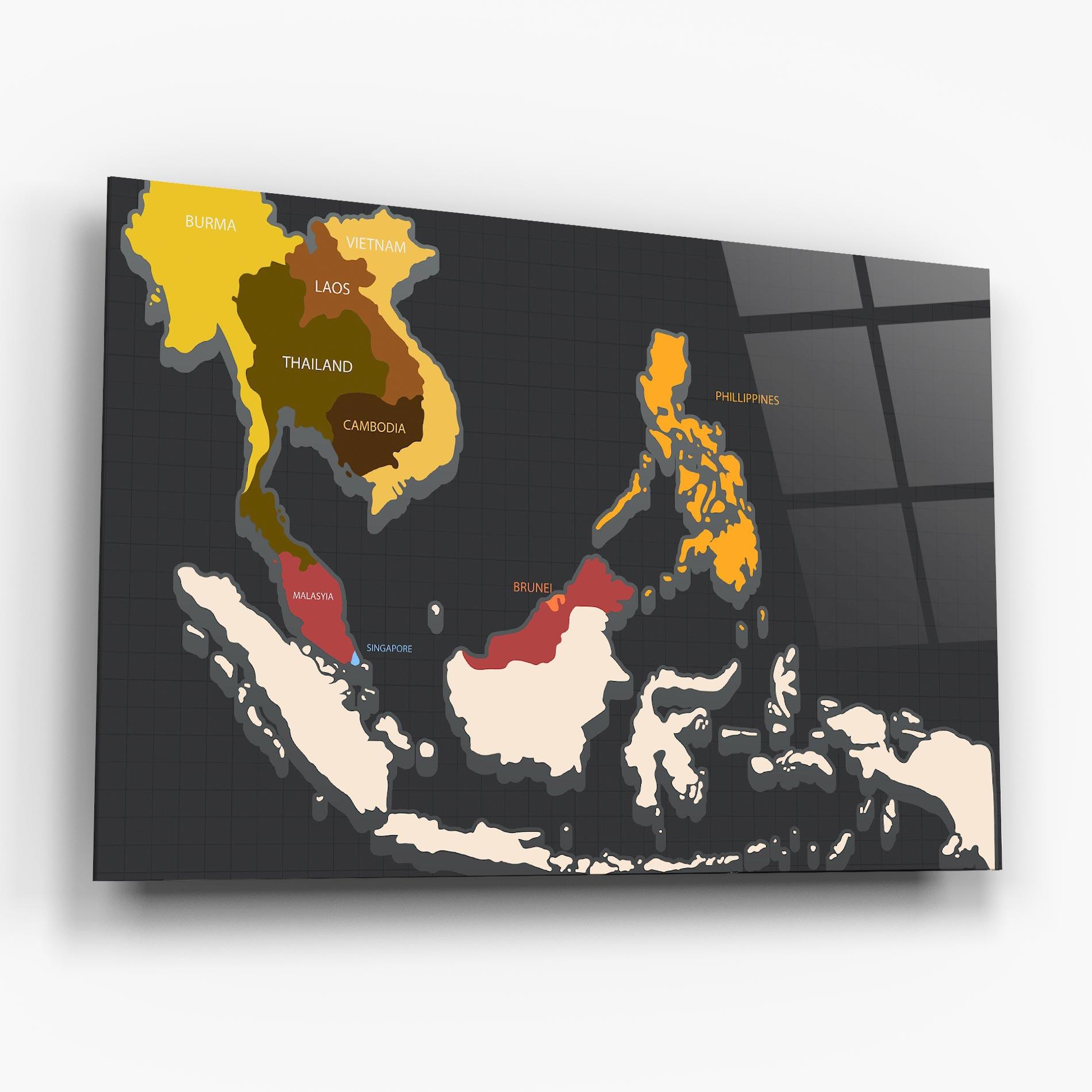 Tablou Sticla Cream Map mockup 6