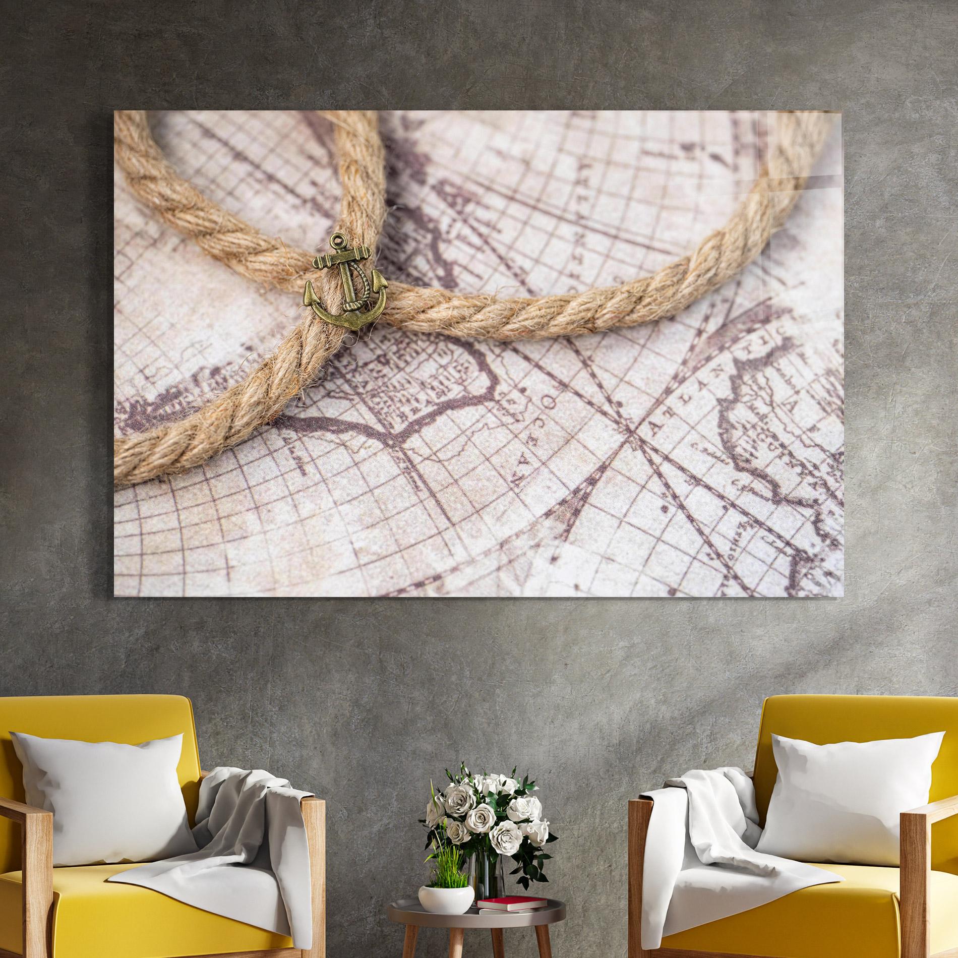 Tablou Sticla Anchor Map mockup 4