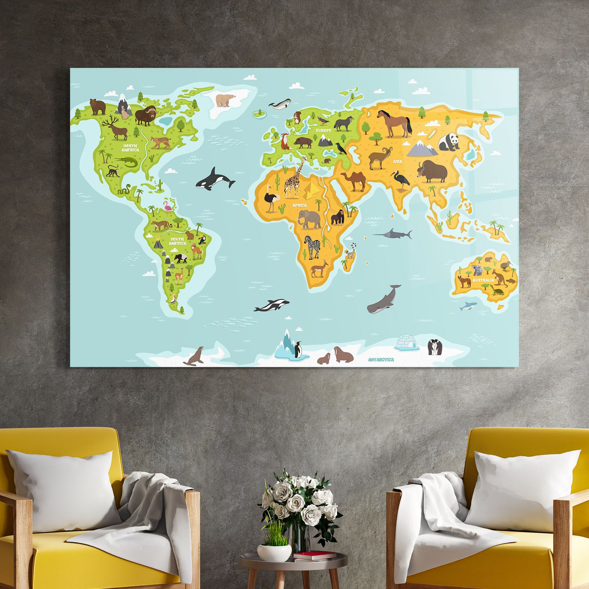 Animals World Map mockup 4