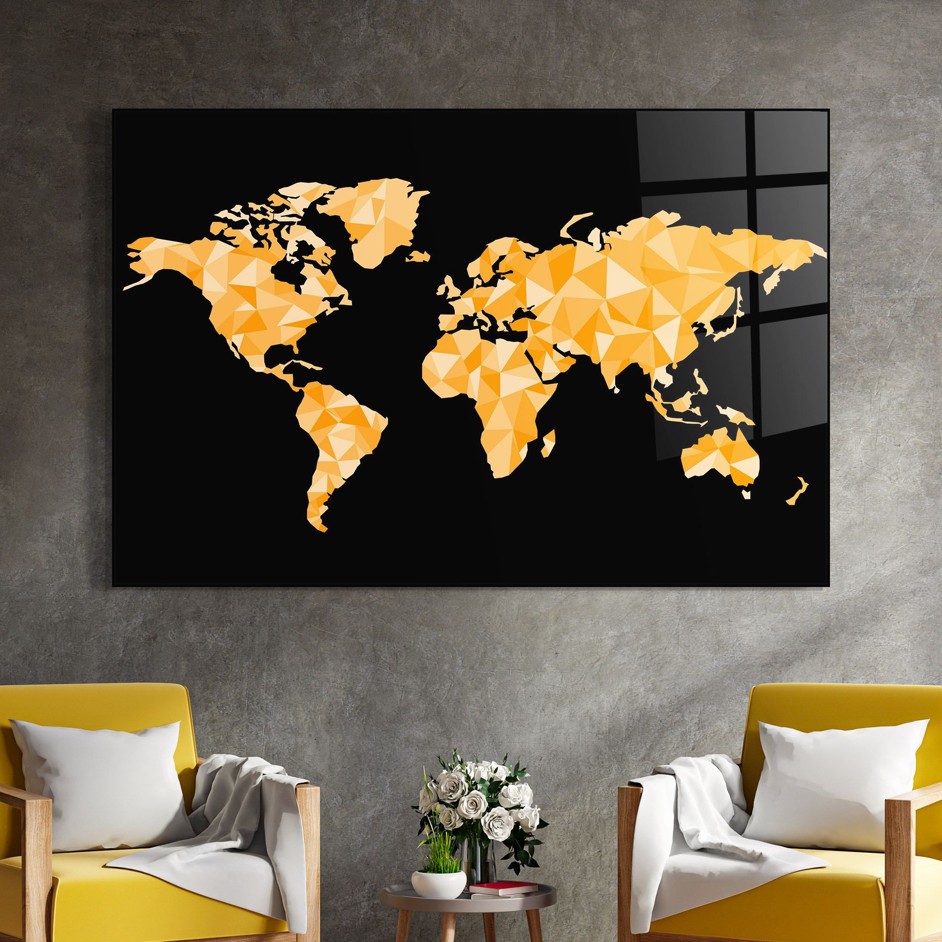 Orange World Map mockup 4