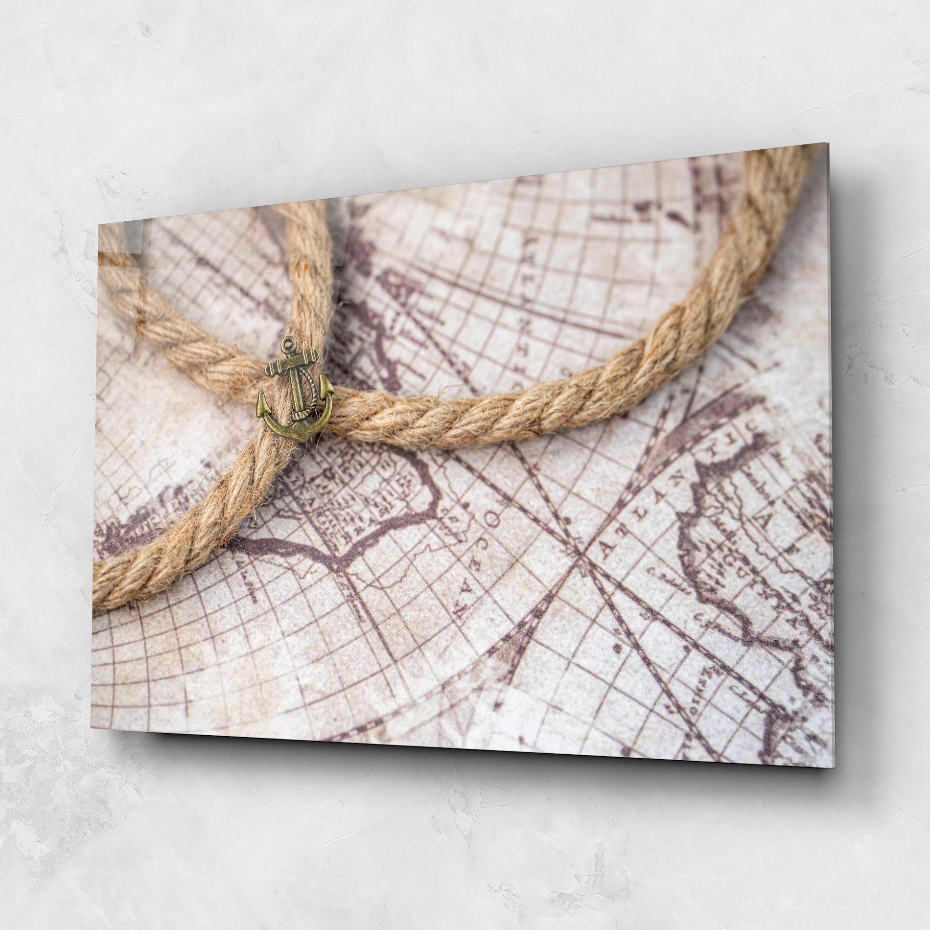 Tablou Sticla Anchor Map mockup 1