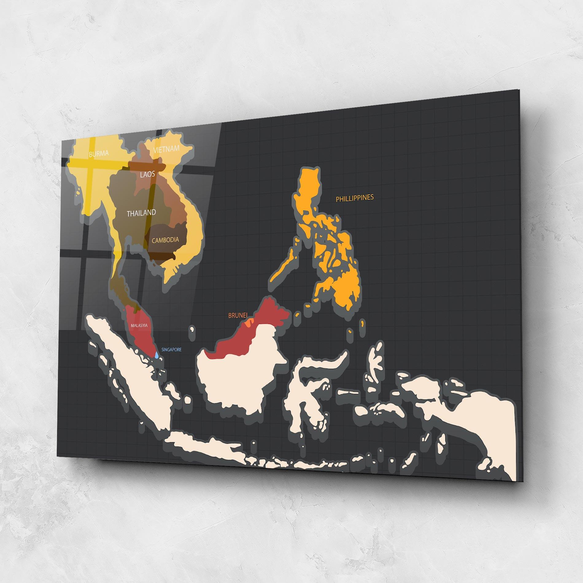 Tablou Sticla Cream Map mockup 1