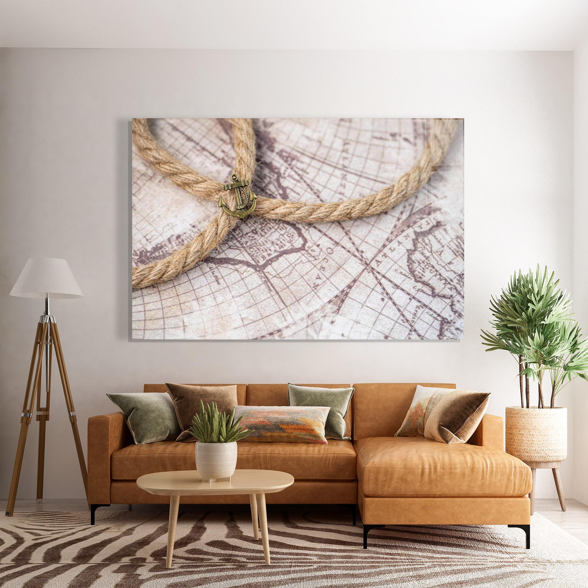 Tablou Sticla Anchor Map mockup 7
