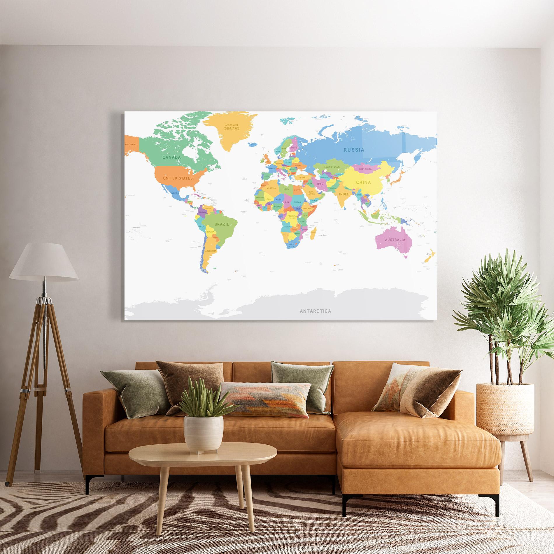 Tablou Sticla World Map mockup 7