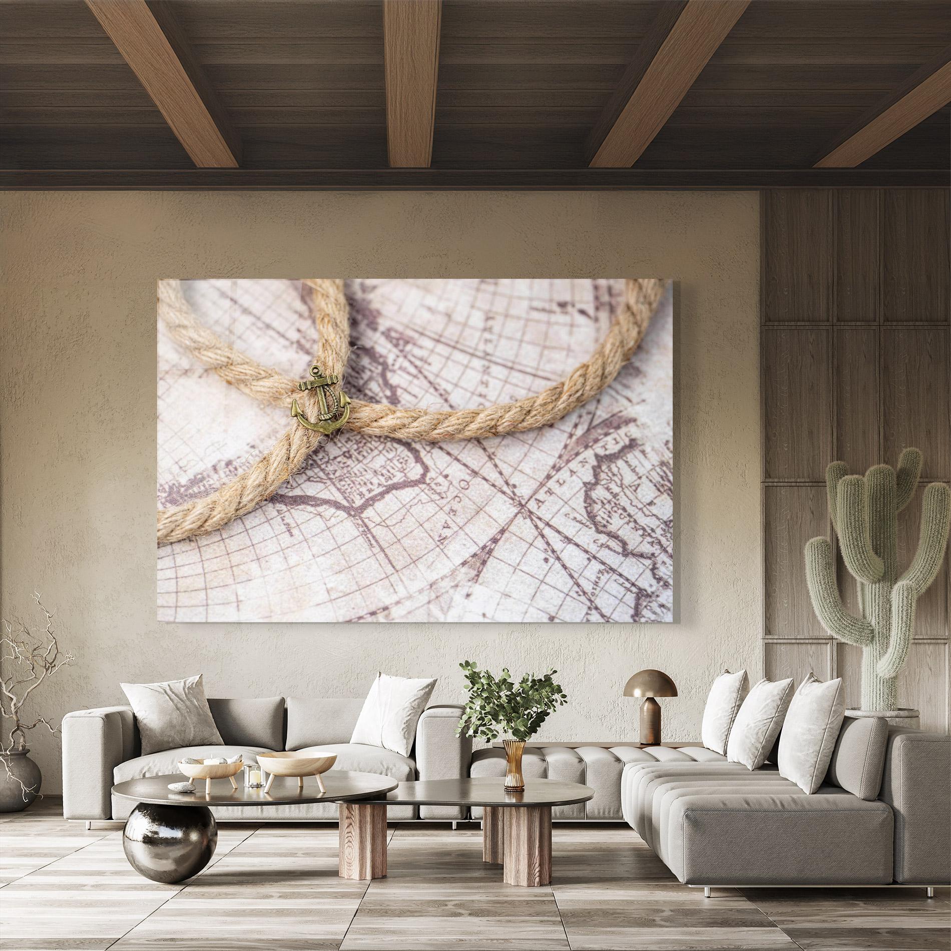 Tablou Sticla Anchor Map mockup 8