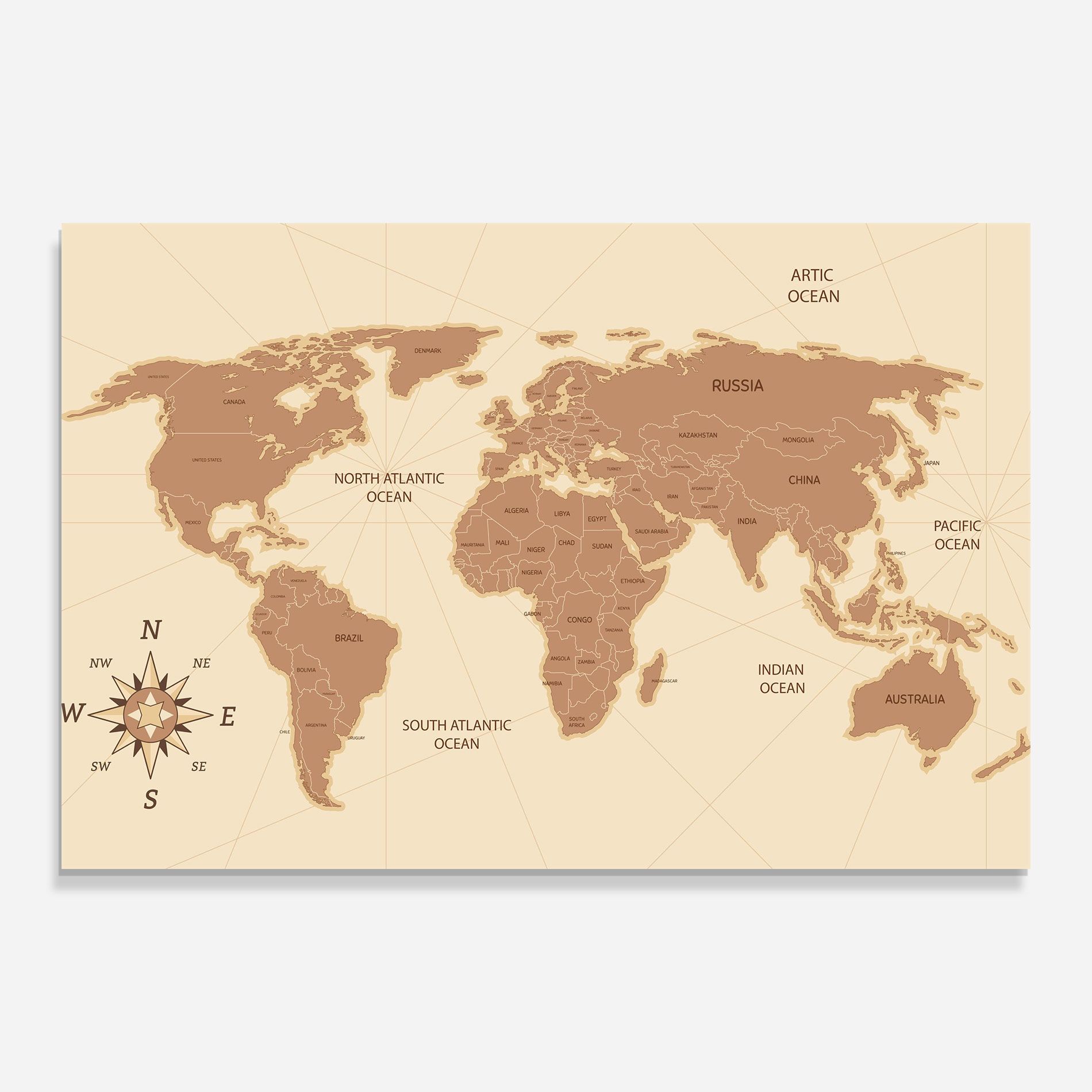 Cream Map Vintage mockup 0