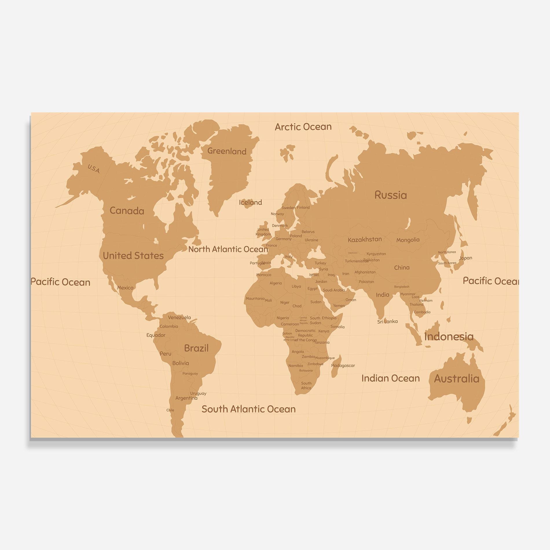 Tablou Sticla Ocean Old Map mockup 0