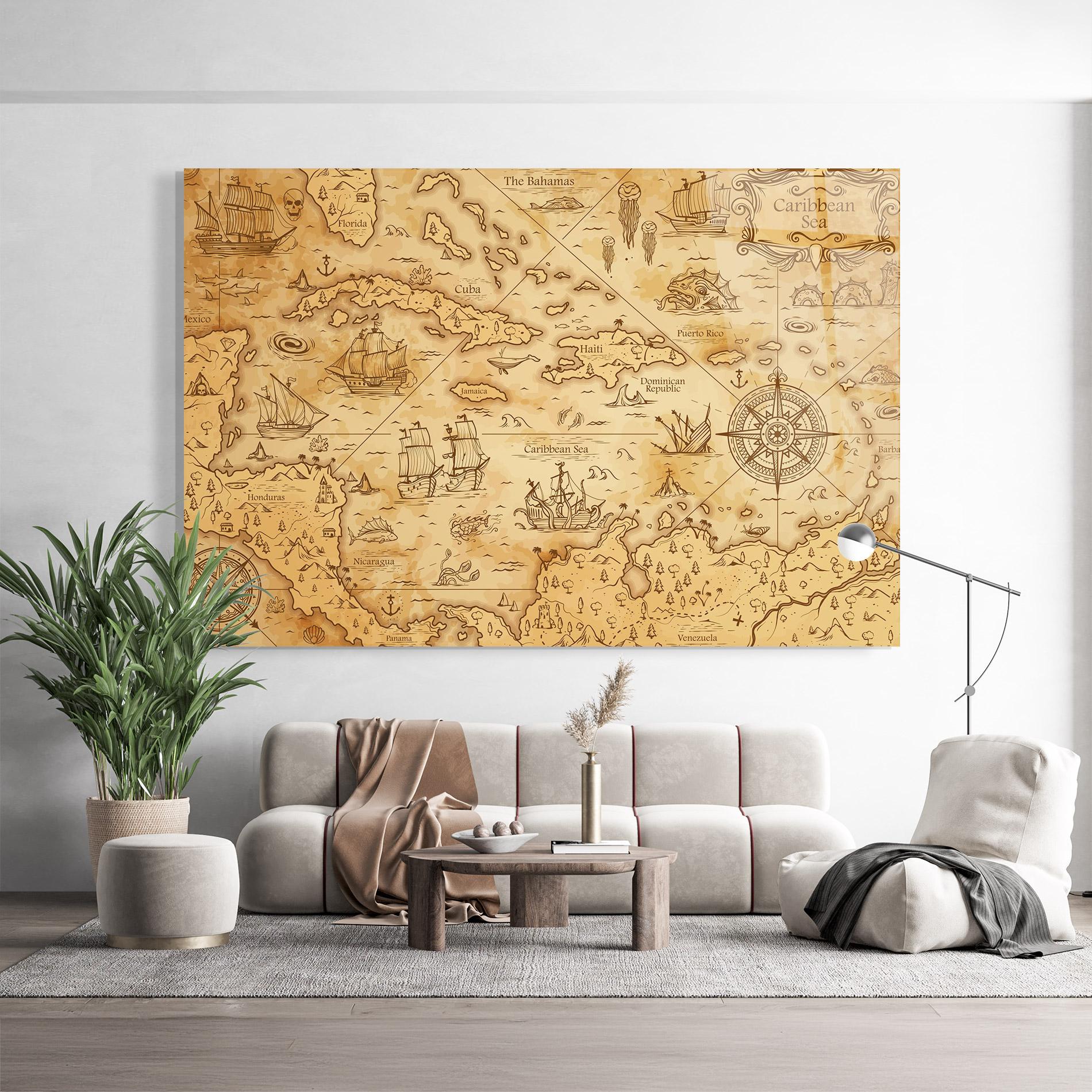 Tablou Sticla Caribbean Sea mockup 9