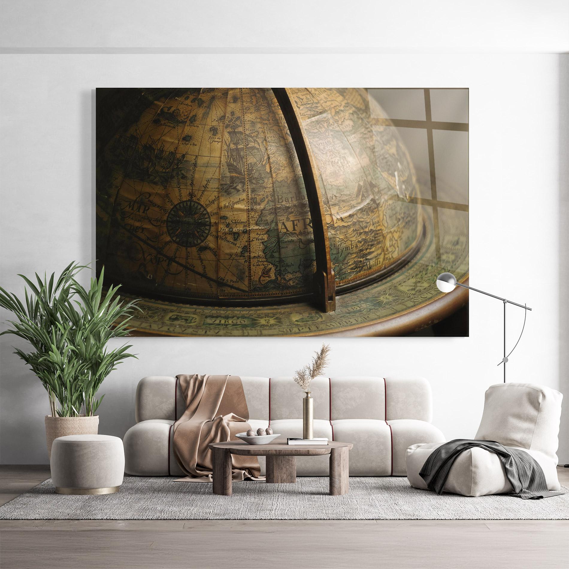 Tablou Sticla Globe Map mockup 9