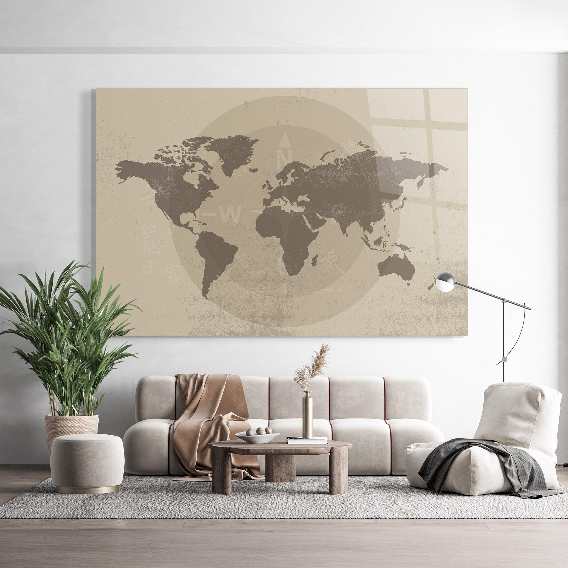 Tablou Sticla Old Vintage Map mockup 9