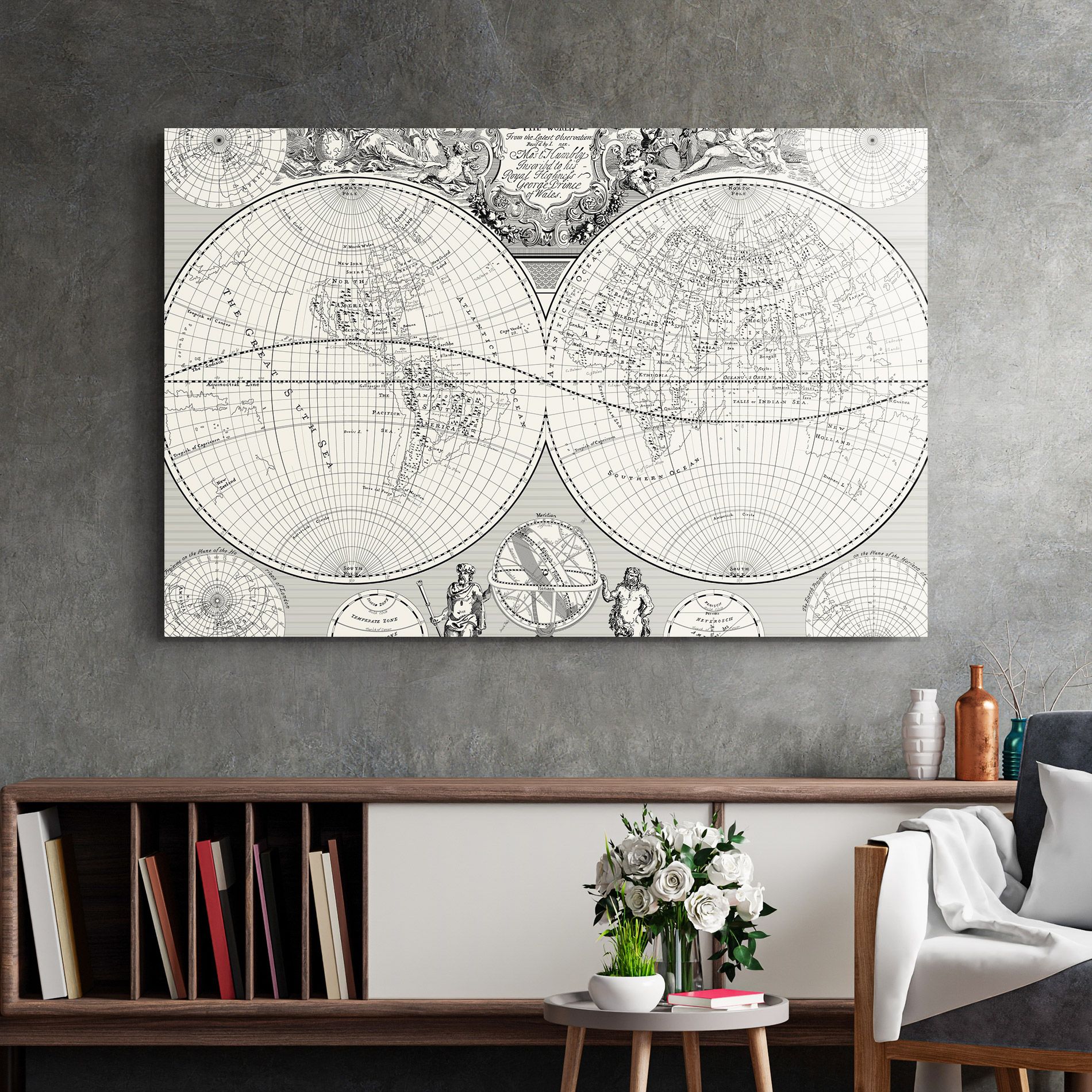 Black White Map mockup 2