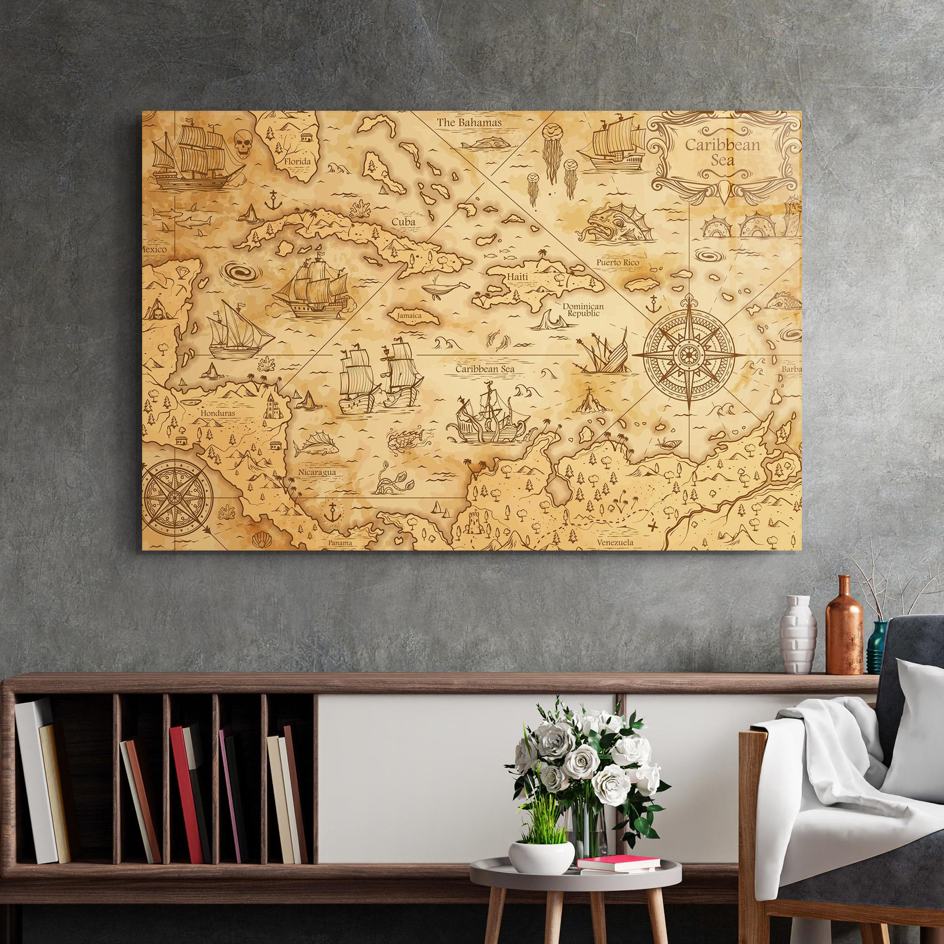 Tablou Sticla Caribbean Sea mockup 2