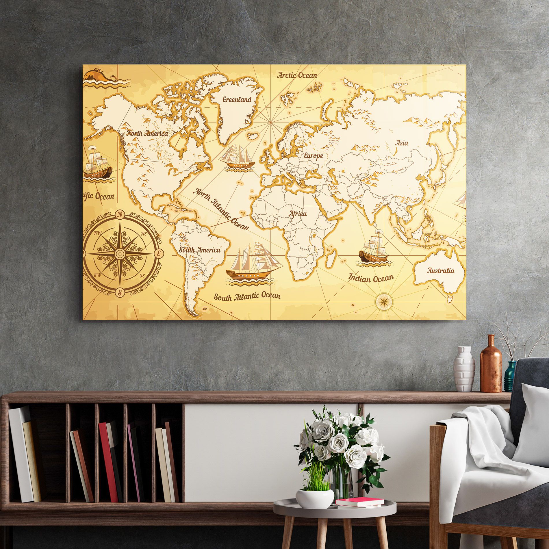 Gold Vintage Map mockup 2