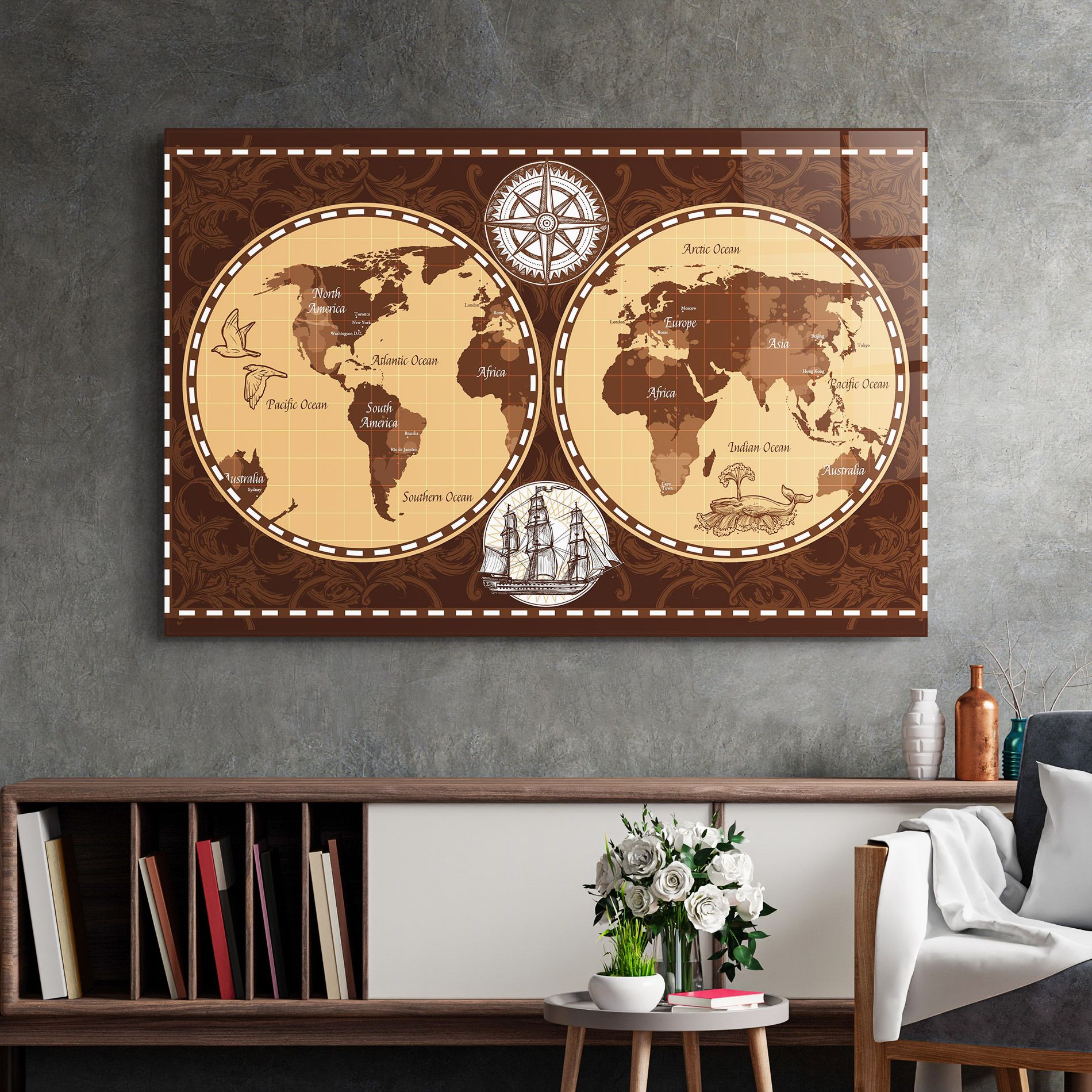 Old Brown Map mockup 2