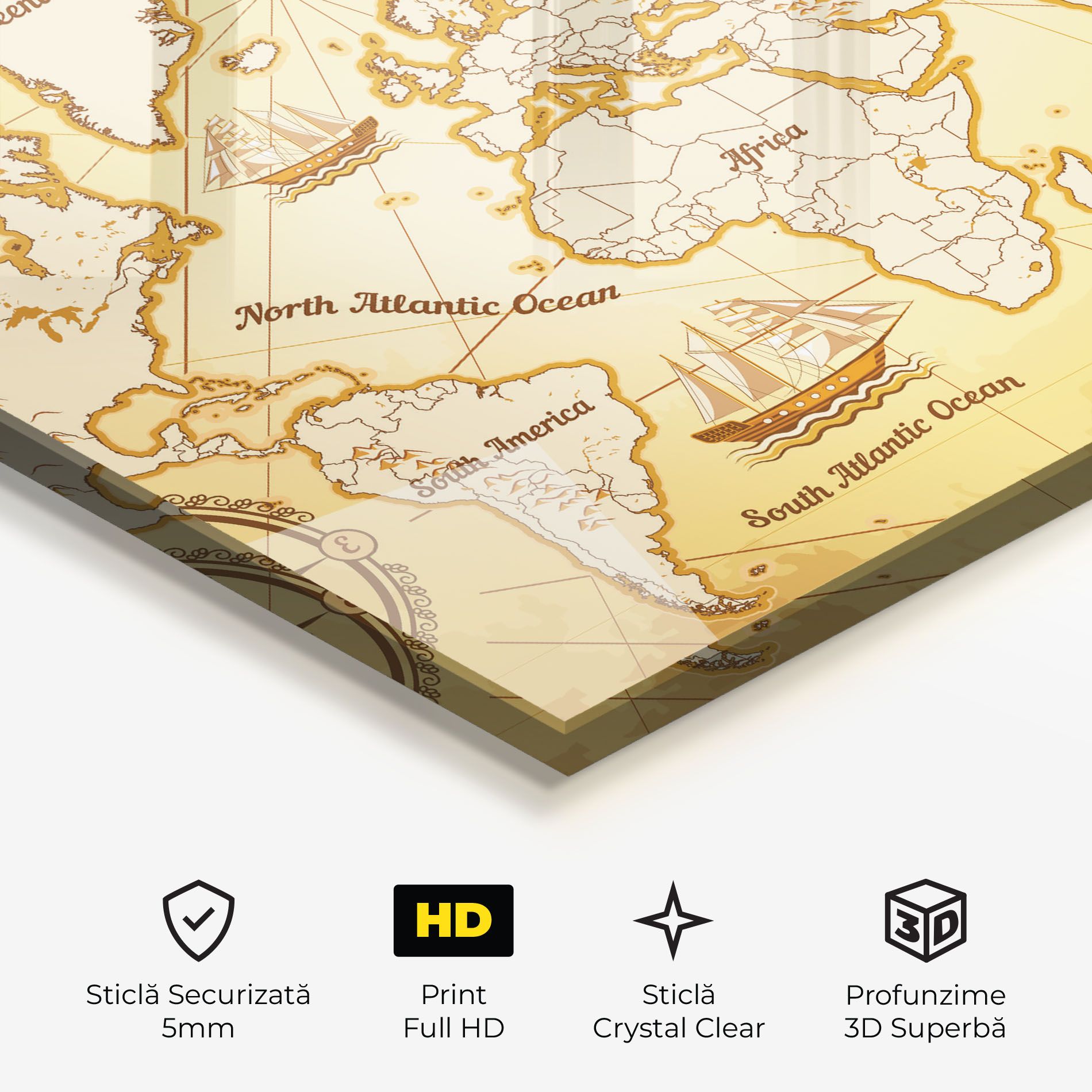 Gold Vintage Map mockup 3