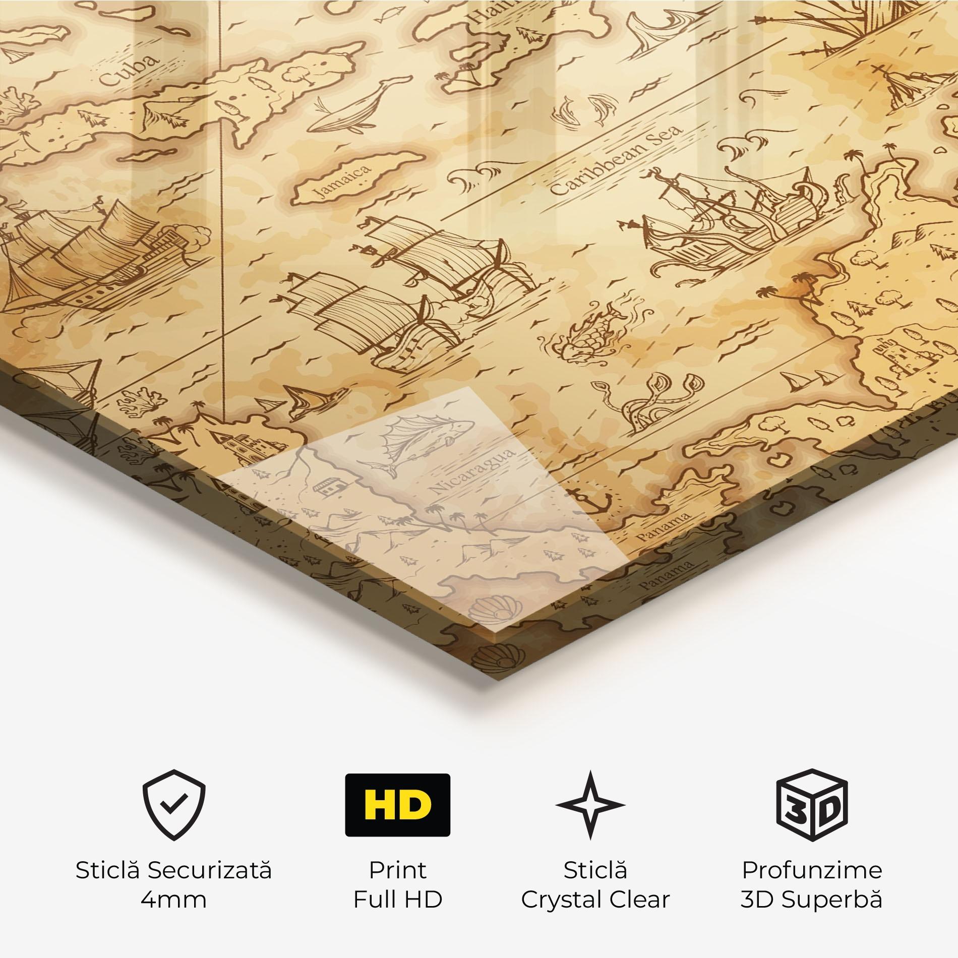 Tablou Sticla Caribbean Sea mockup 3