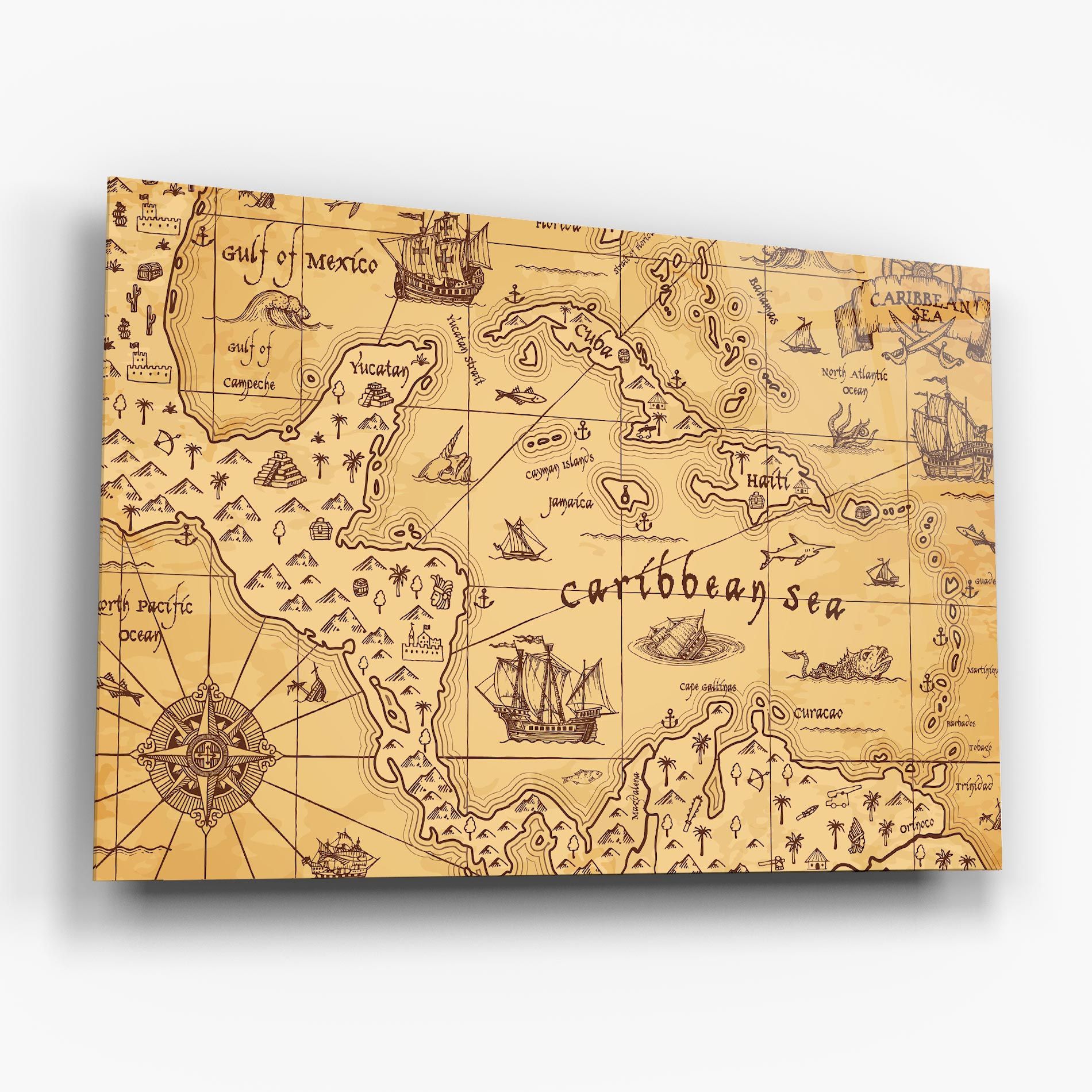 Caribbean Sea Map mockup 6