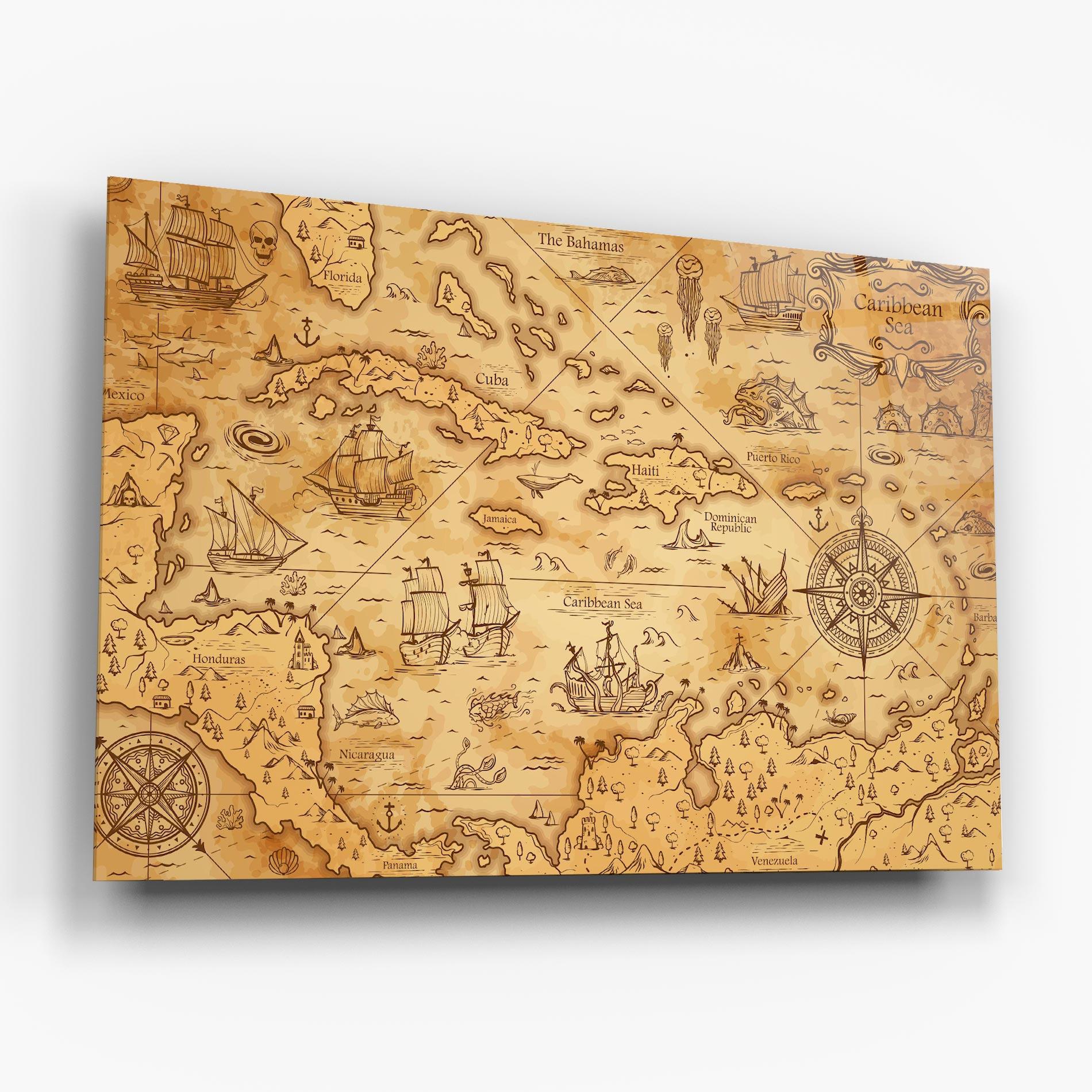 Tablou Sticla Caribbean Sea mockup 6