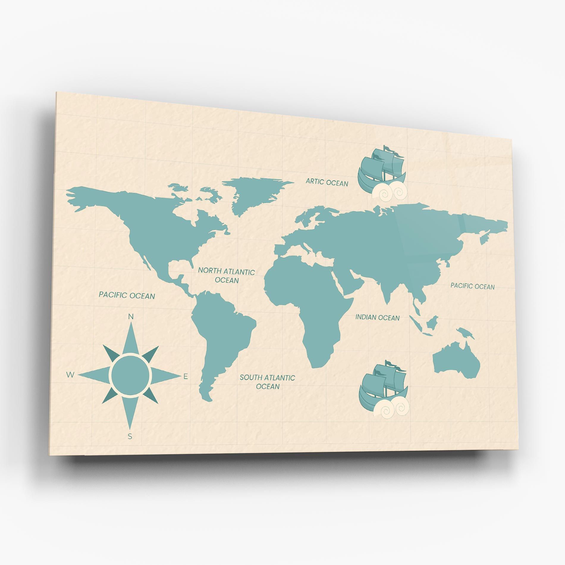 Cream Blue Map mockup 6