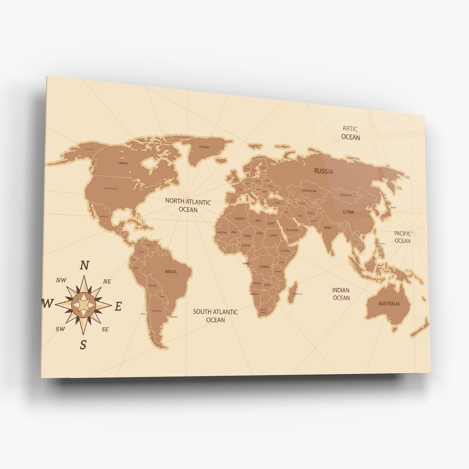 Cream Map Vintage mockup 6