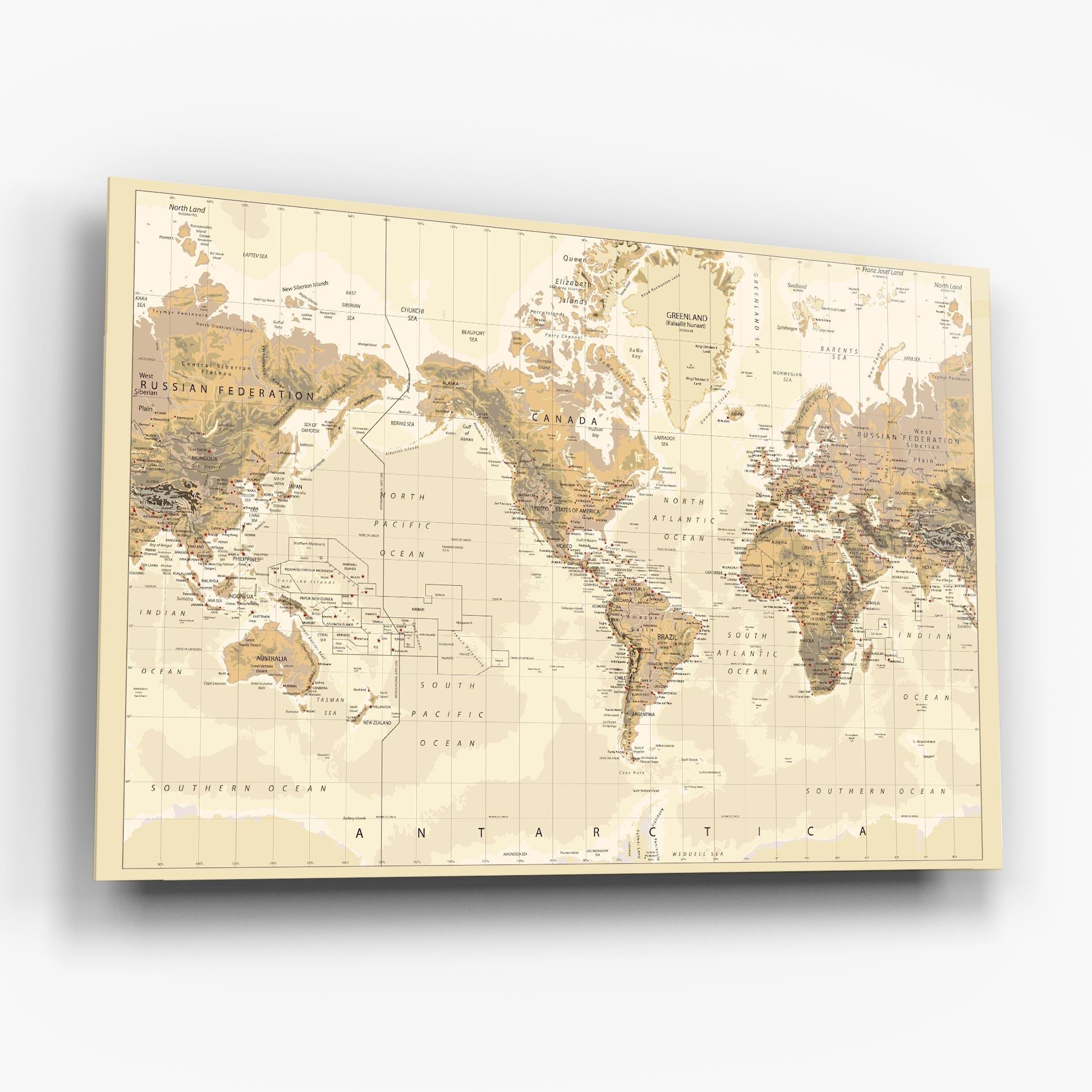 Tablou Sticla Old Canada Map mockup 6