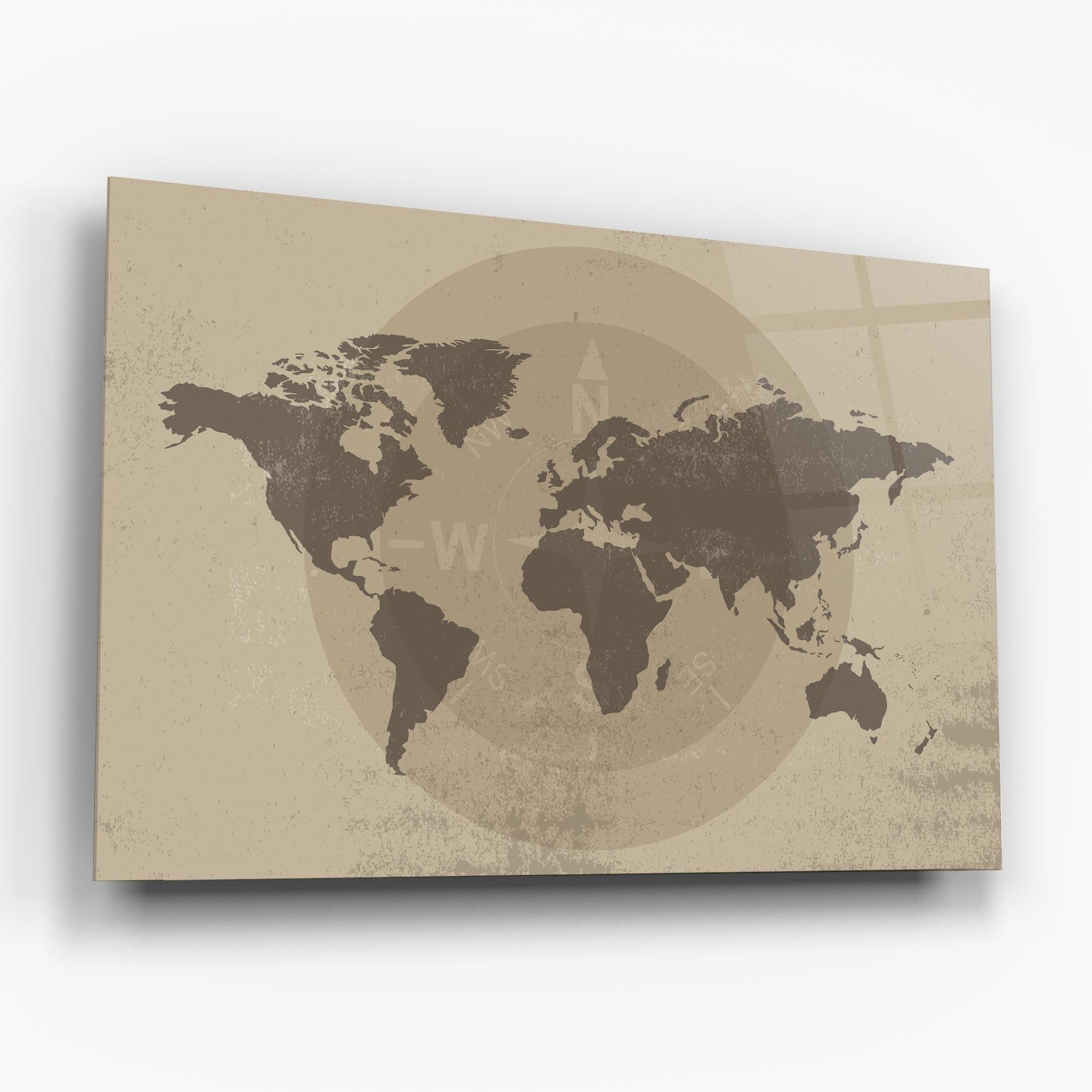 Tablou Sticla Old Vintage Map mockup 6