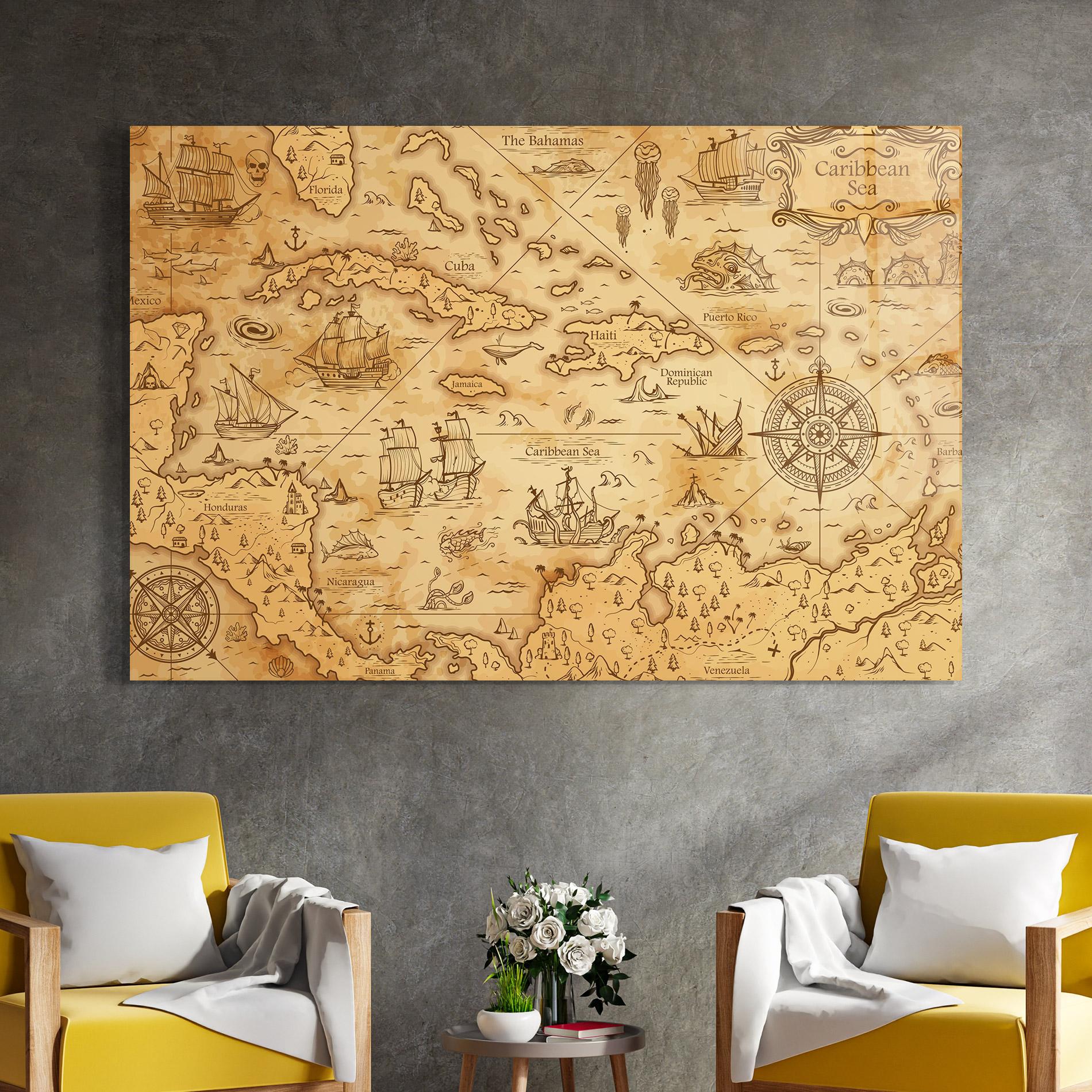 Tablou Sticla Caribbean Sea mockup 4