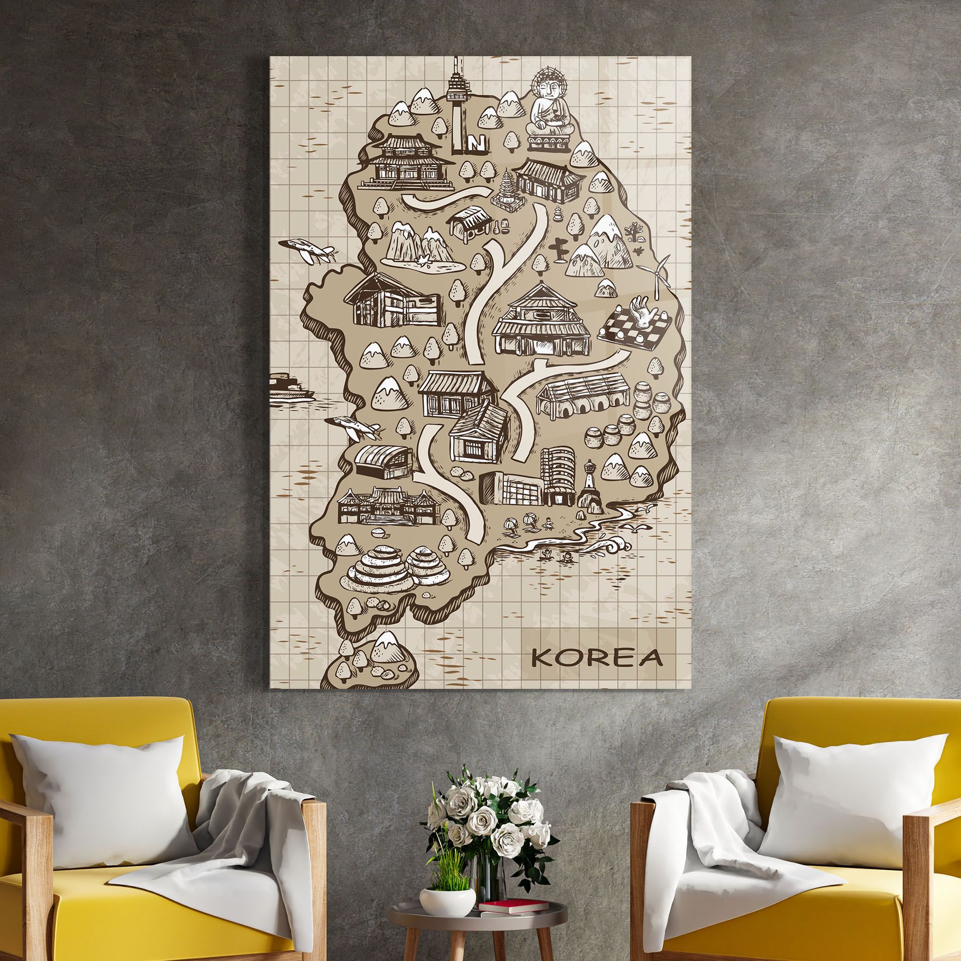 Old Korea Map mockup 4