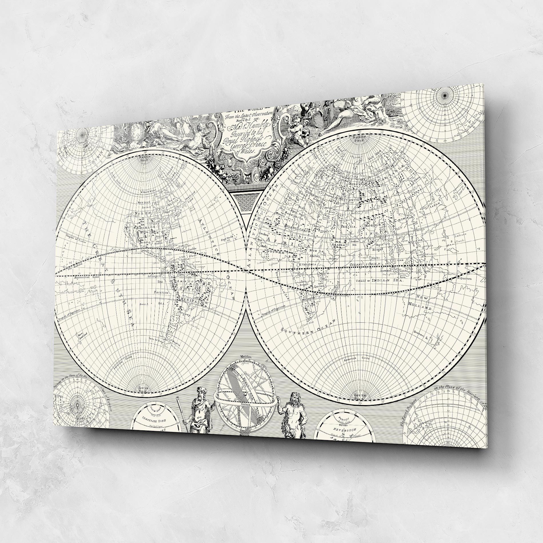 Black White Map mockup 1