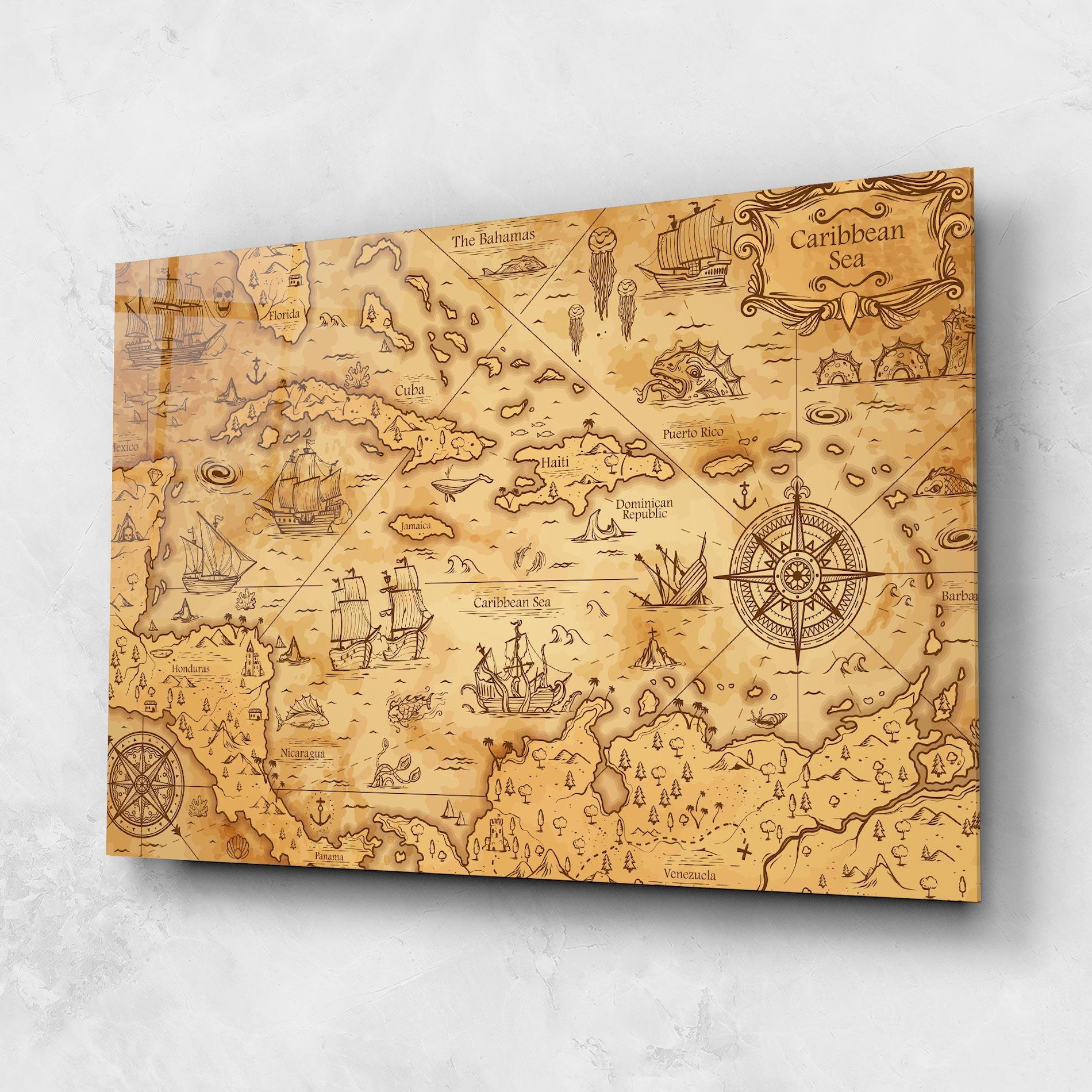 Tablou Sticla Caribbean Sea mockup 1