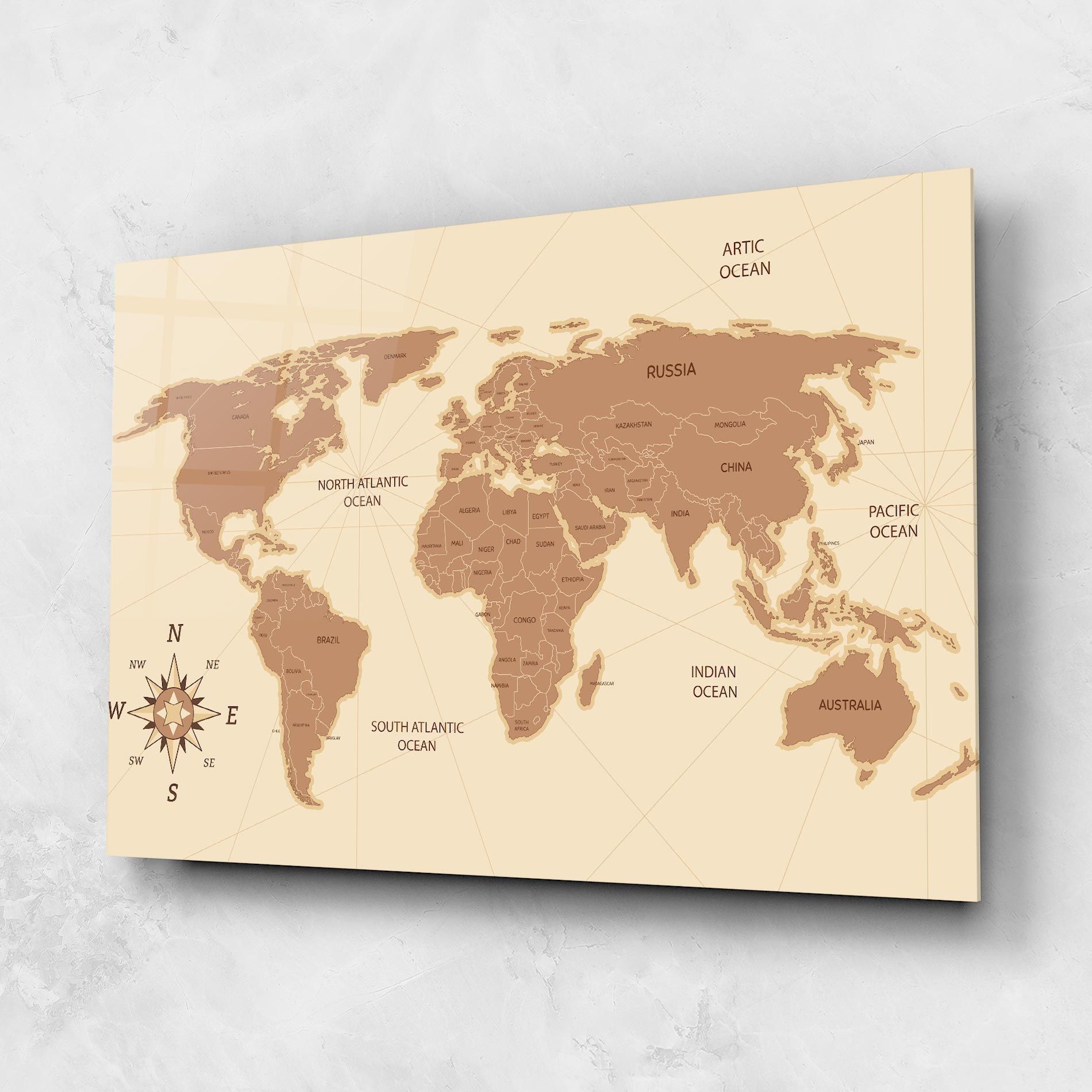 Cream Map Vintage mockup 1