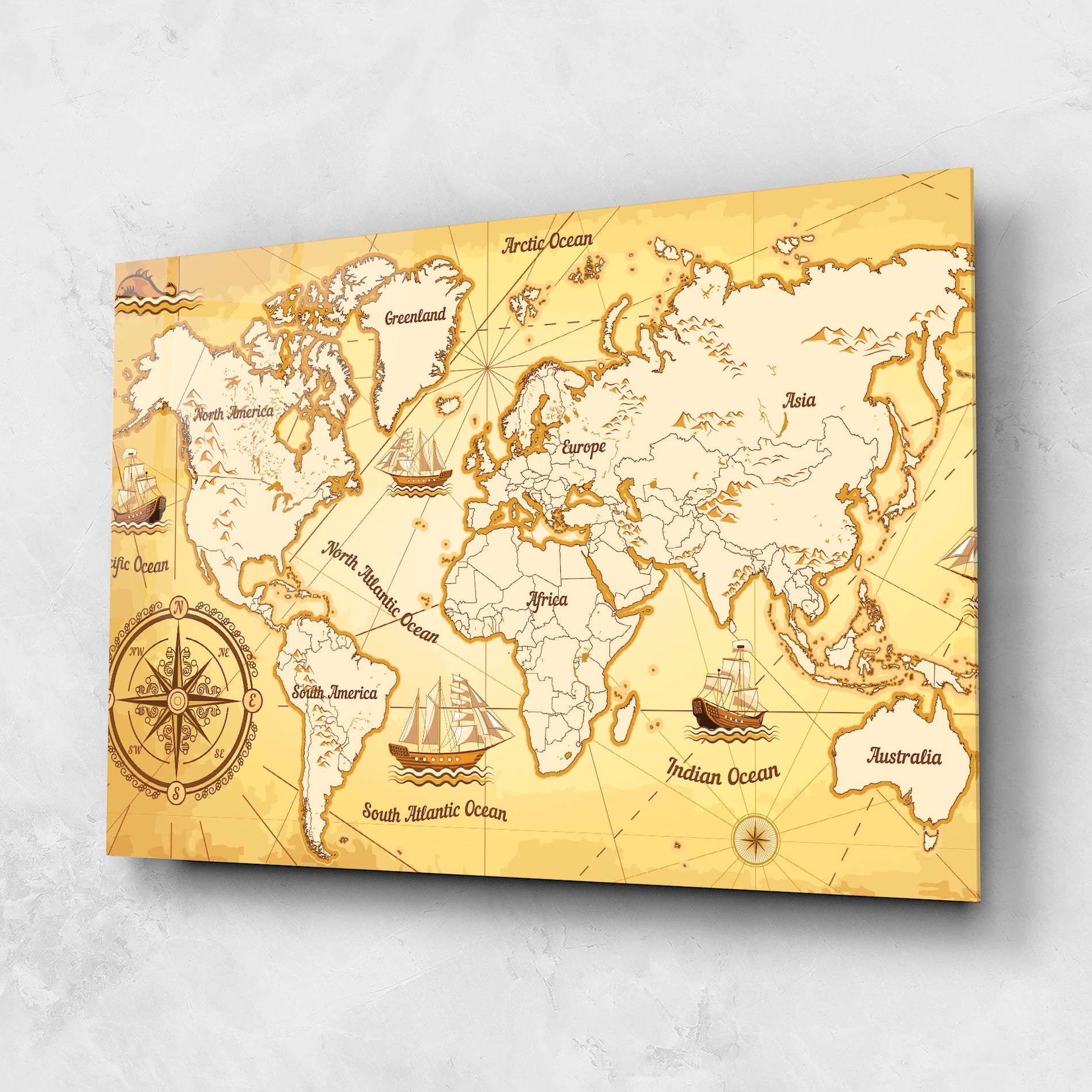Gold Vintage Map mockup 1