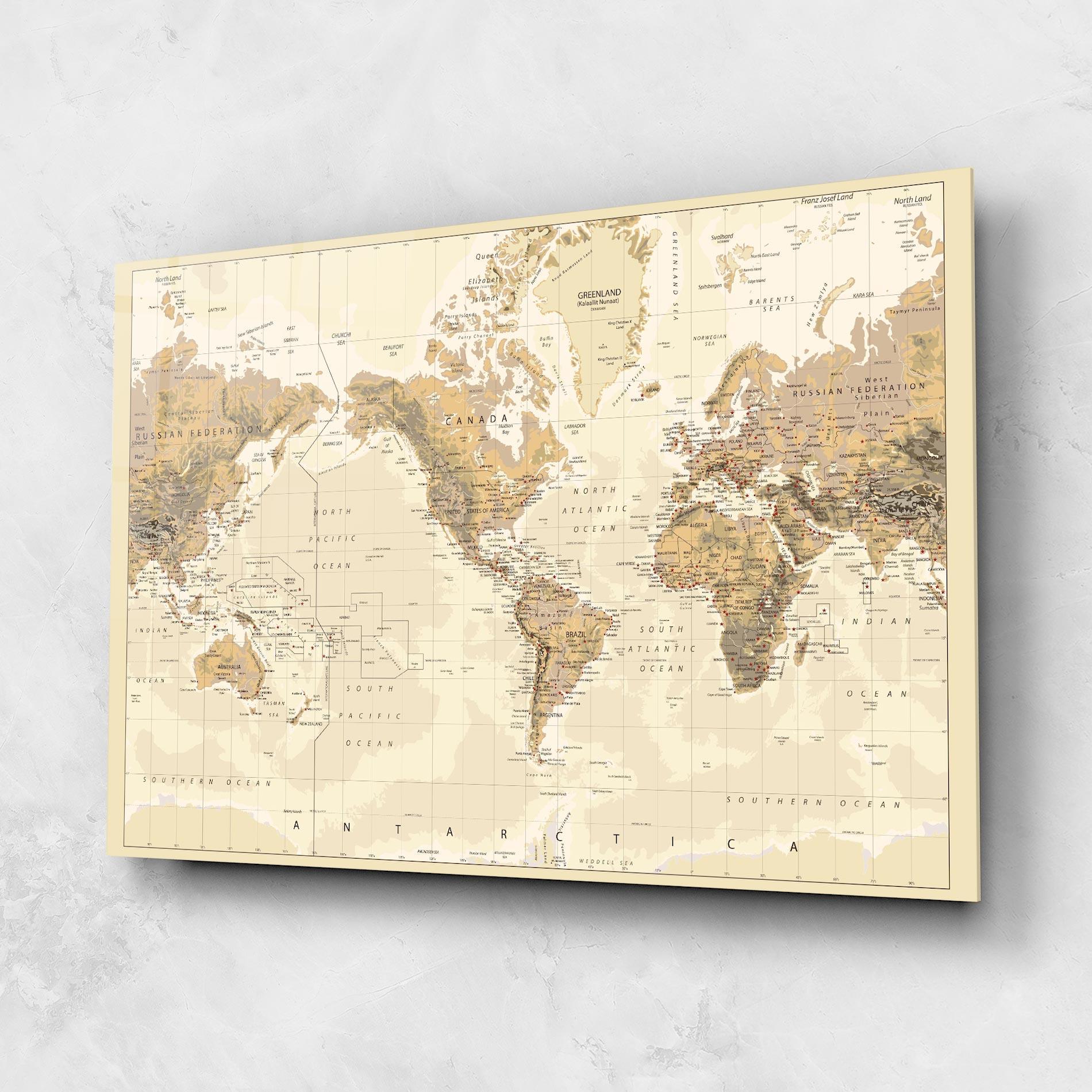 Tablou Sticla Old Canada Map mockup 1