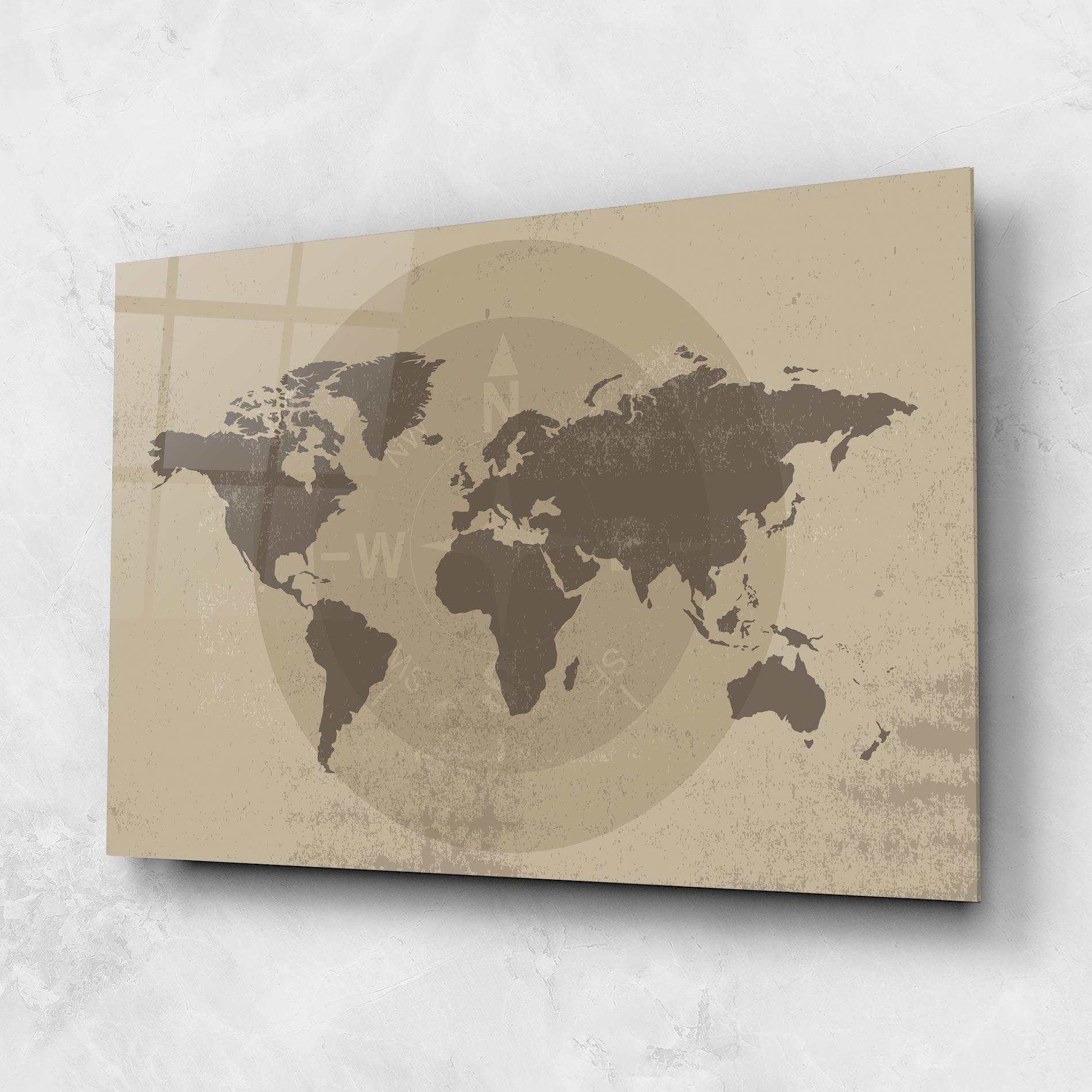Tablou Sticla Old Vintage Map mockup 1