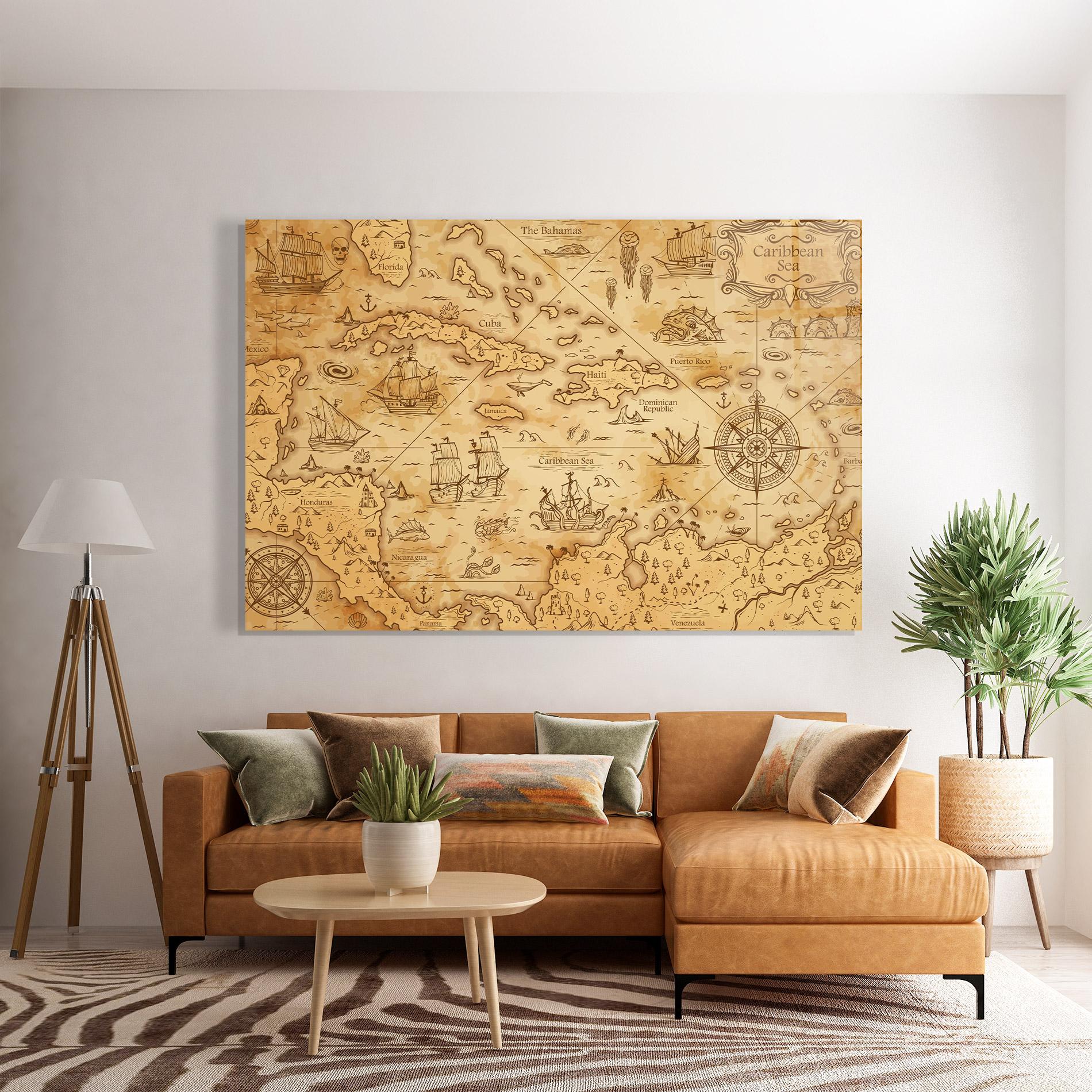 Tablou Sticla Caribbean Sea mockup 7