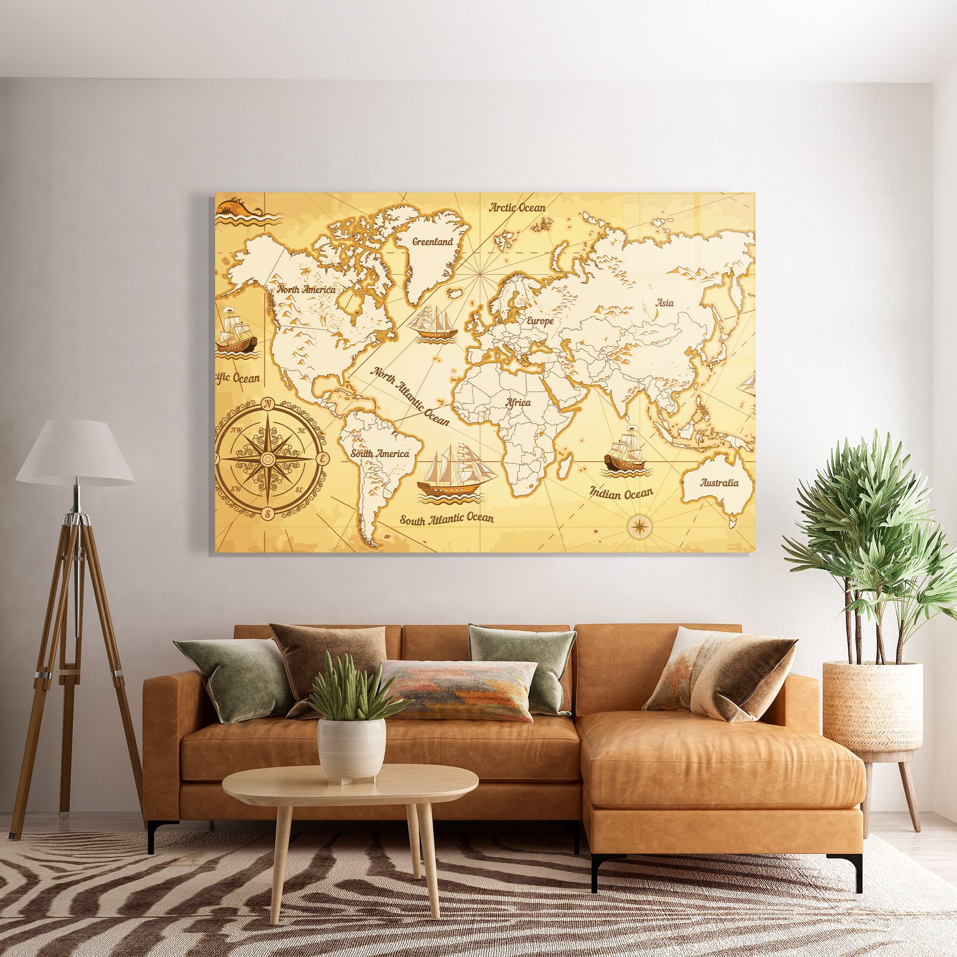 Gold Vintage Map mockup 7