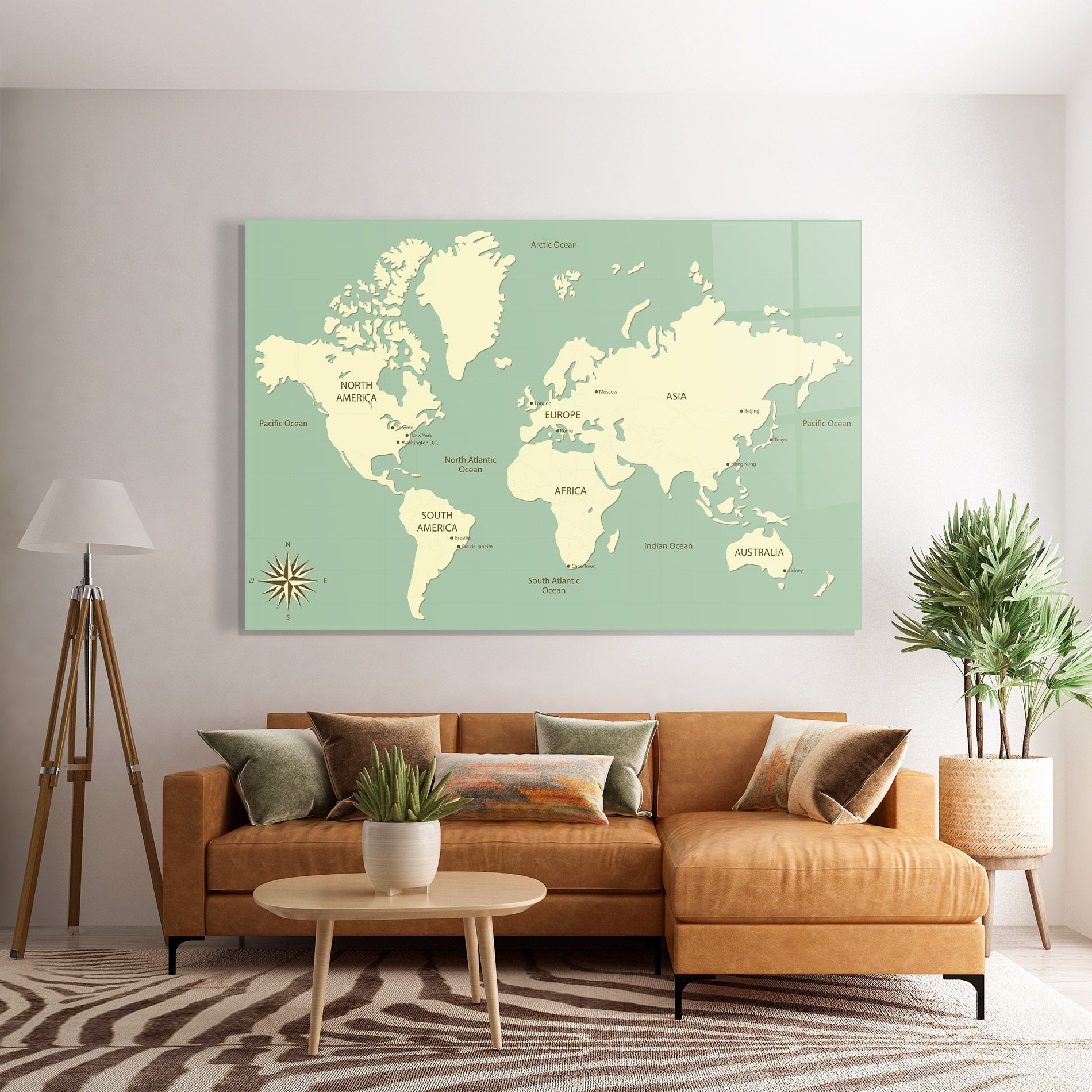 Green Cream Map mockup 7
