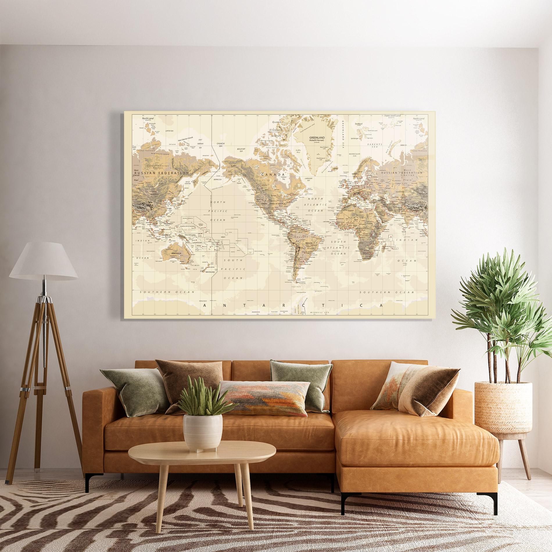 Tablou Sticla Old Canada Map mockup 7