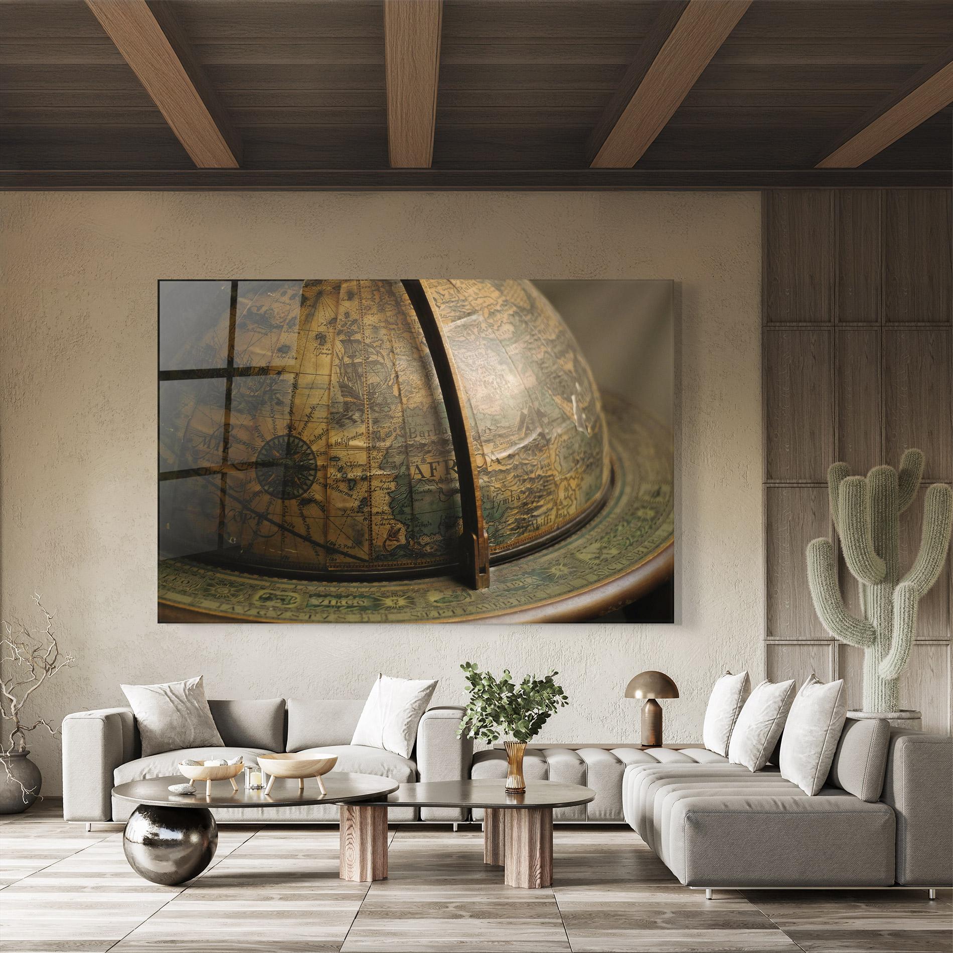 Tablou Sticla Globe Map mockup 8