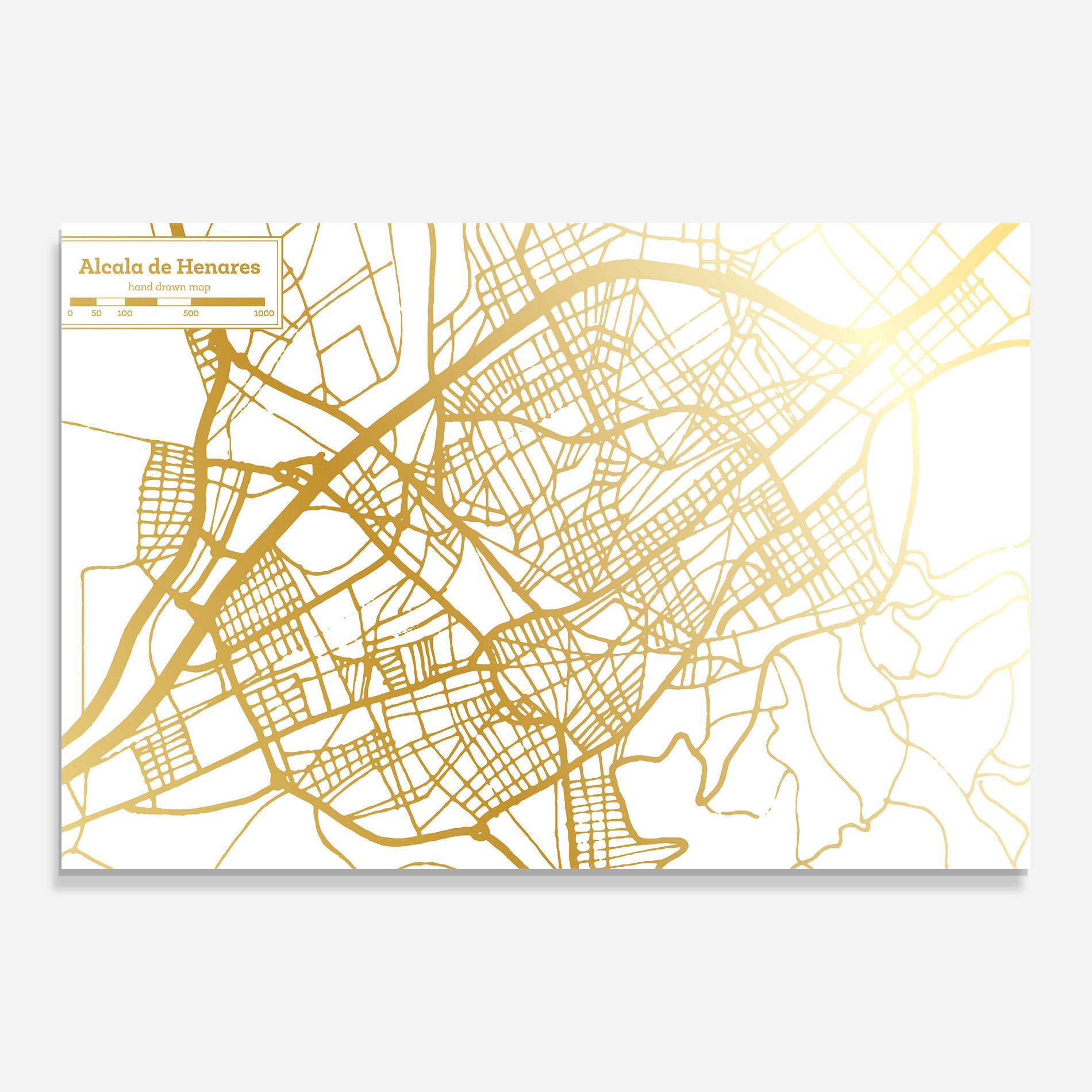 Tablou Sticla Alcala De Henares Map mockup 0