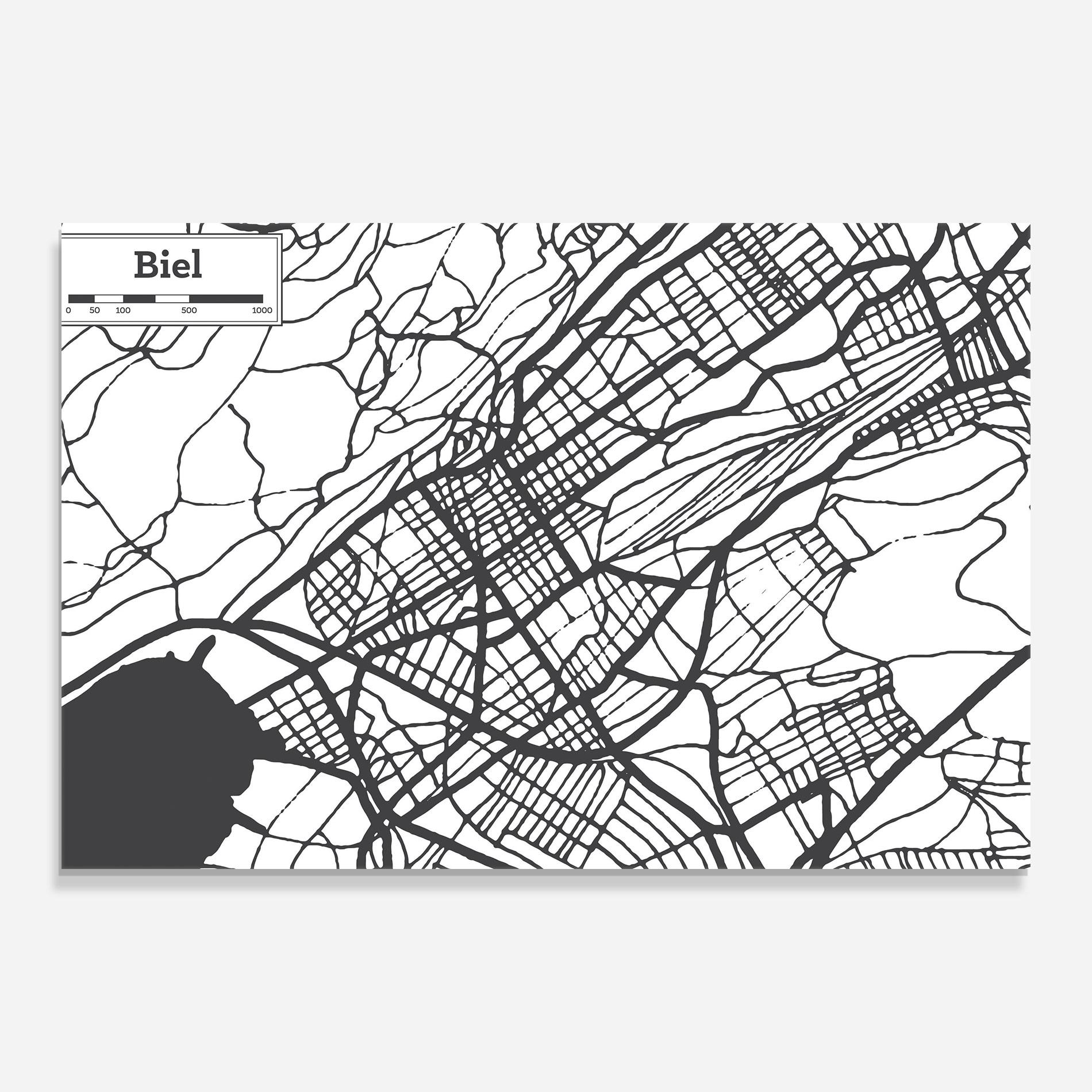 Tablou Sticla Biel Map mockup 0