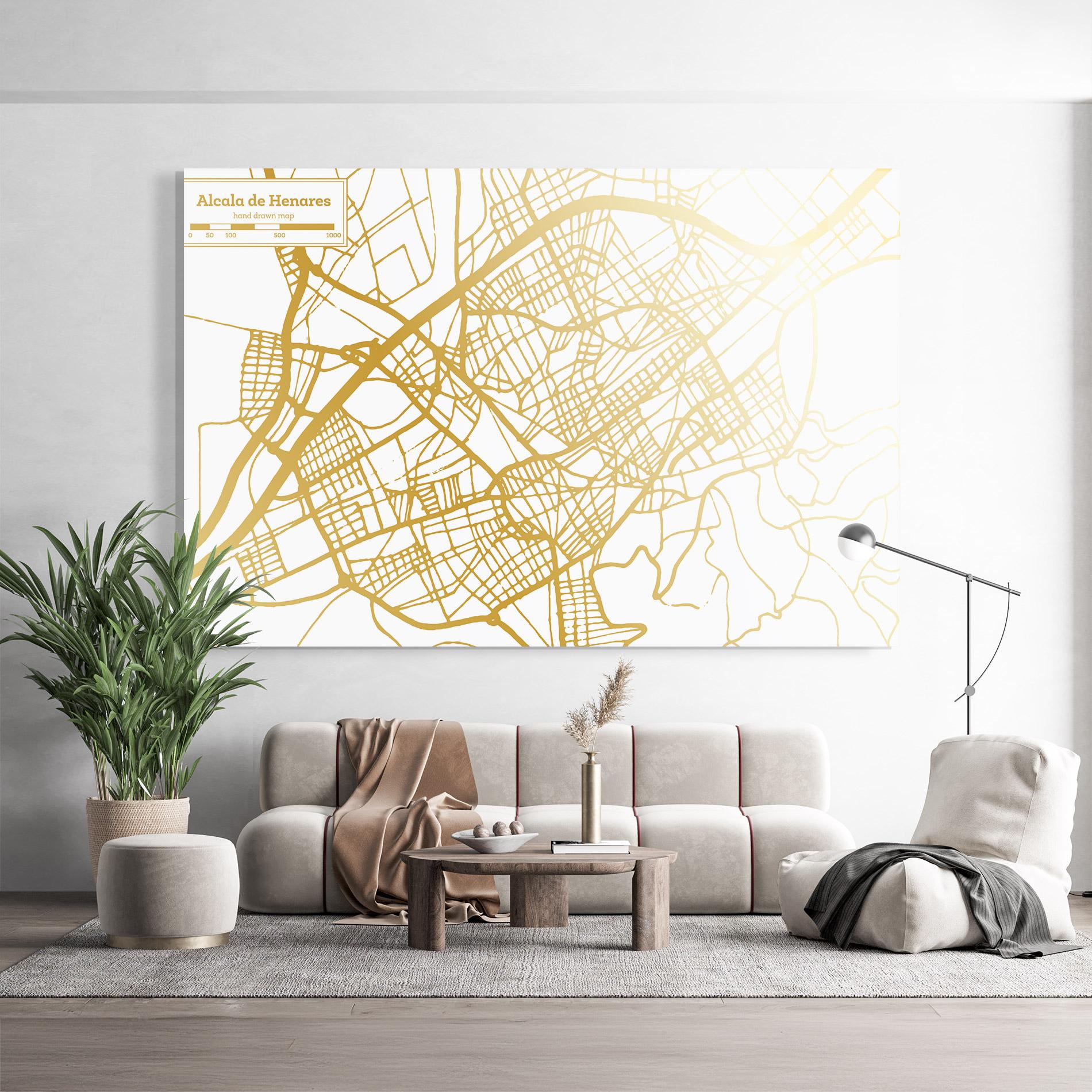 Tablou Sticla Alcala De Henares Map mockup 9