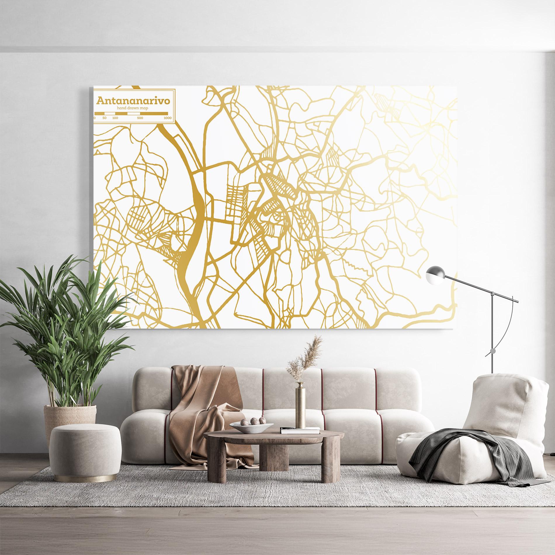 Tablou Sticla Antananarivo Map mockup 9