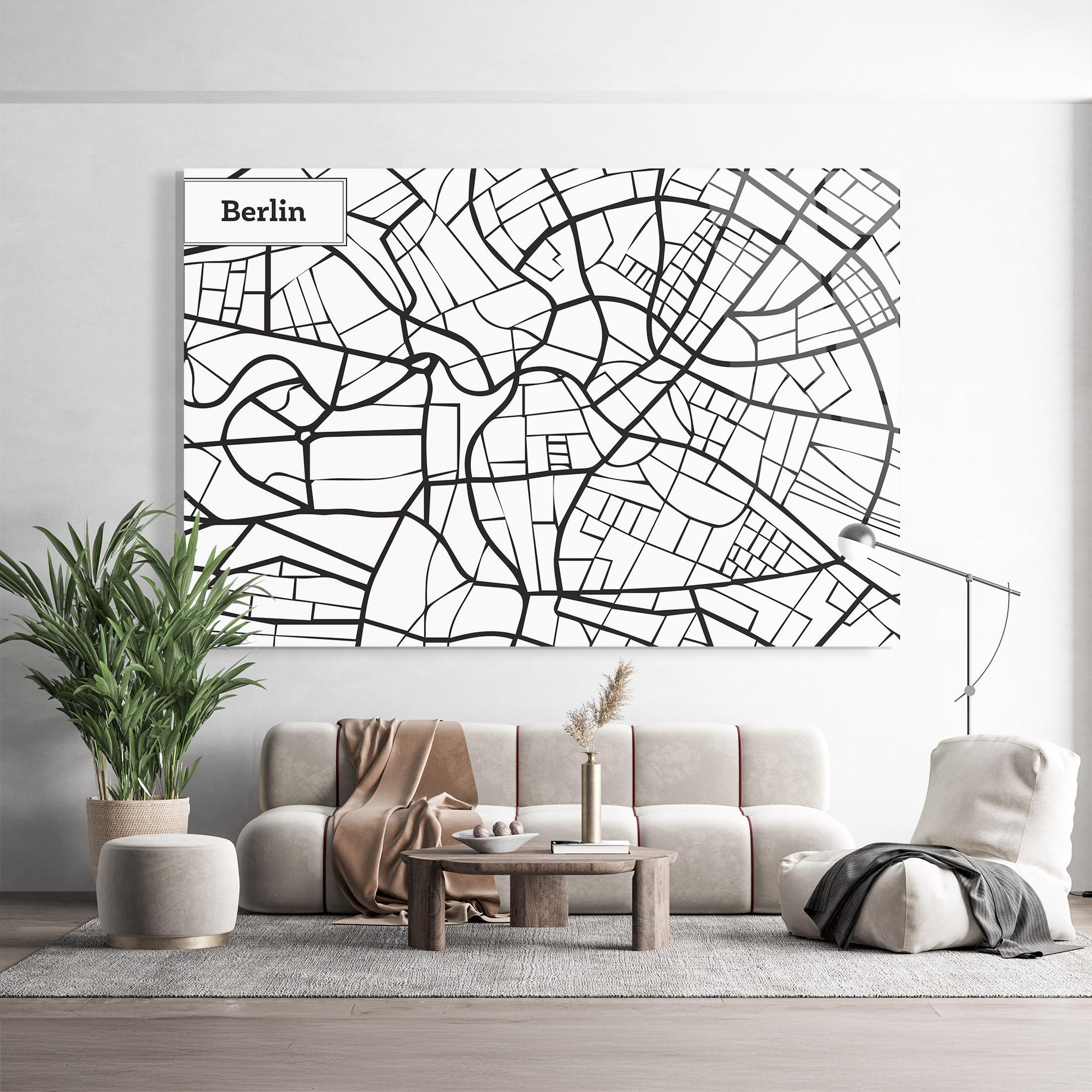Tablou Sticla Berlin Map mockup 9