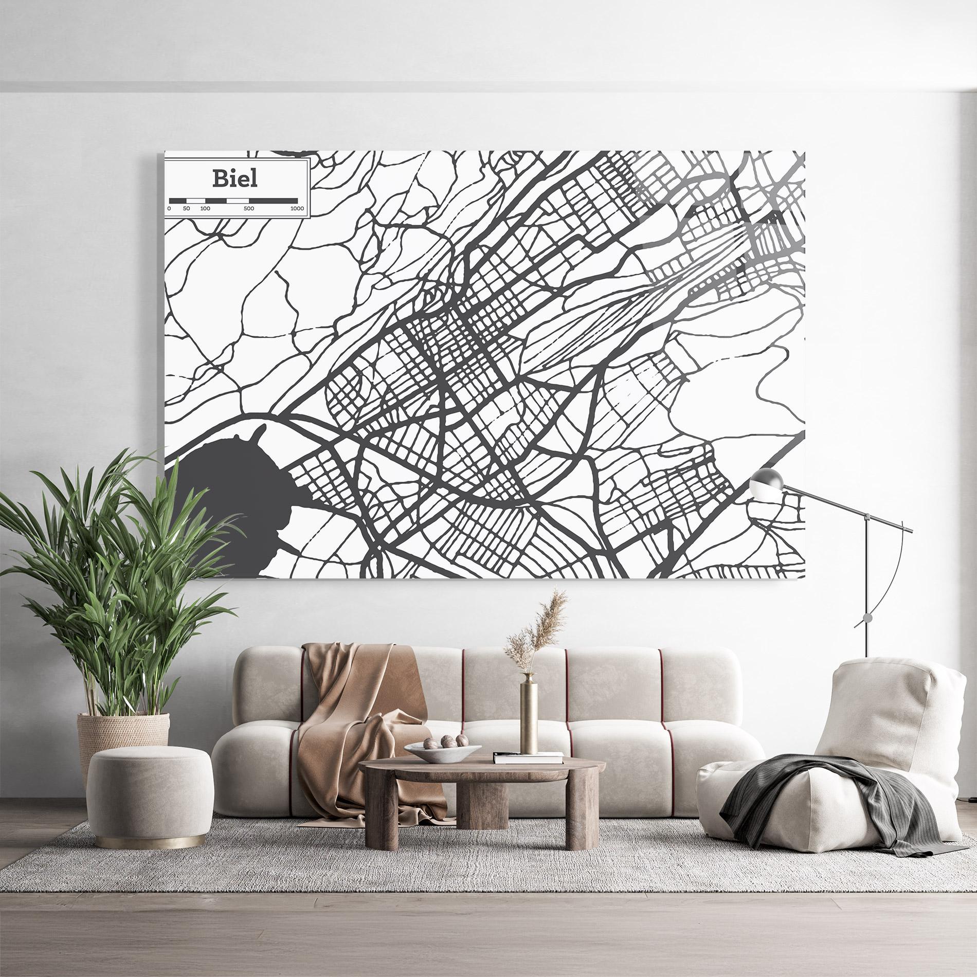 Tablou Sticla Biel Map mockup 9