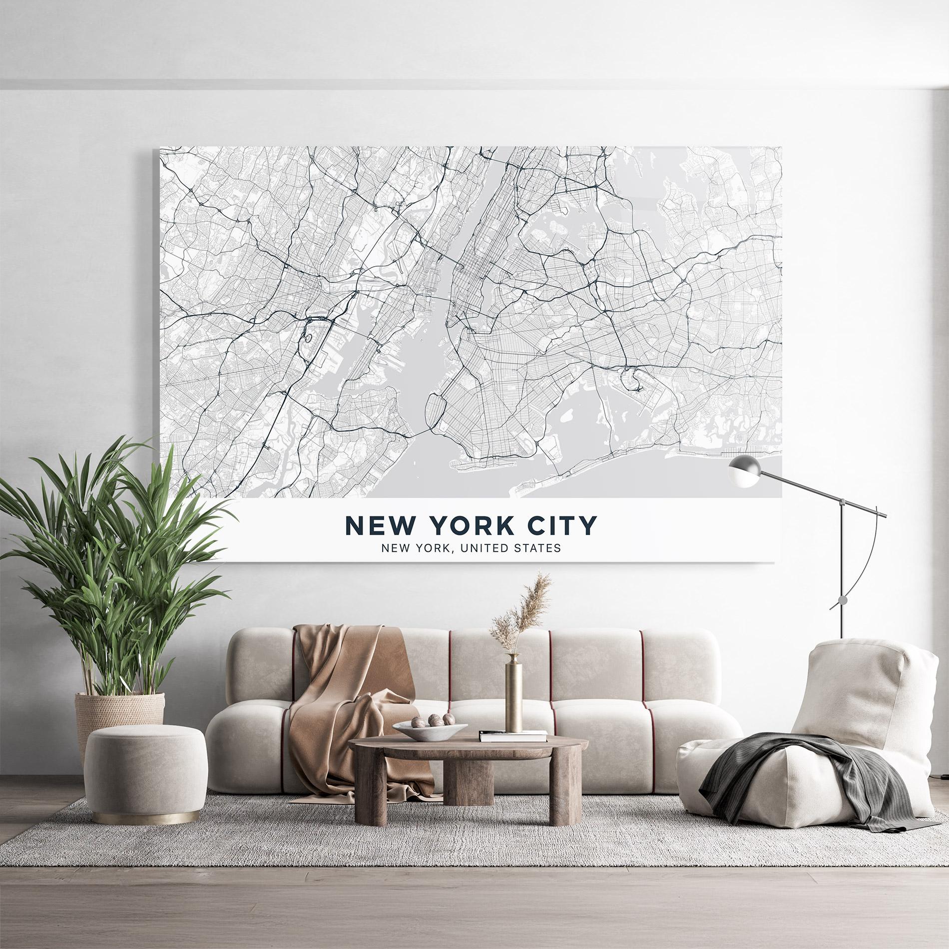 Tablou Sticla New York Map mockup 9