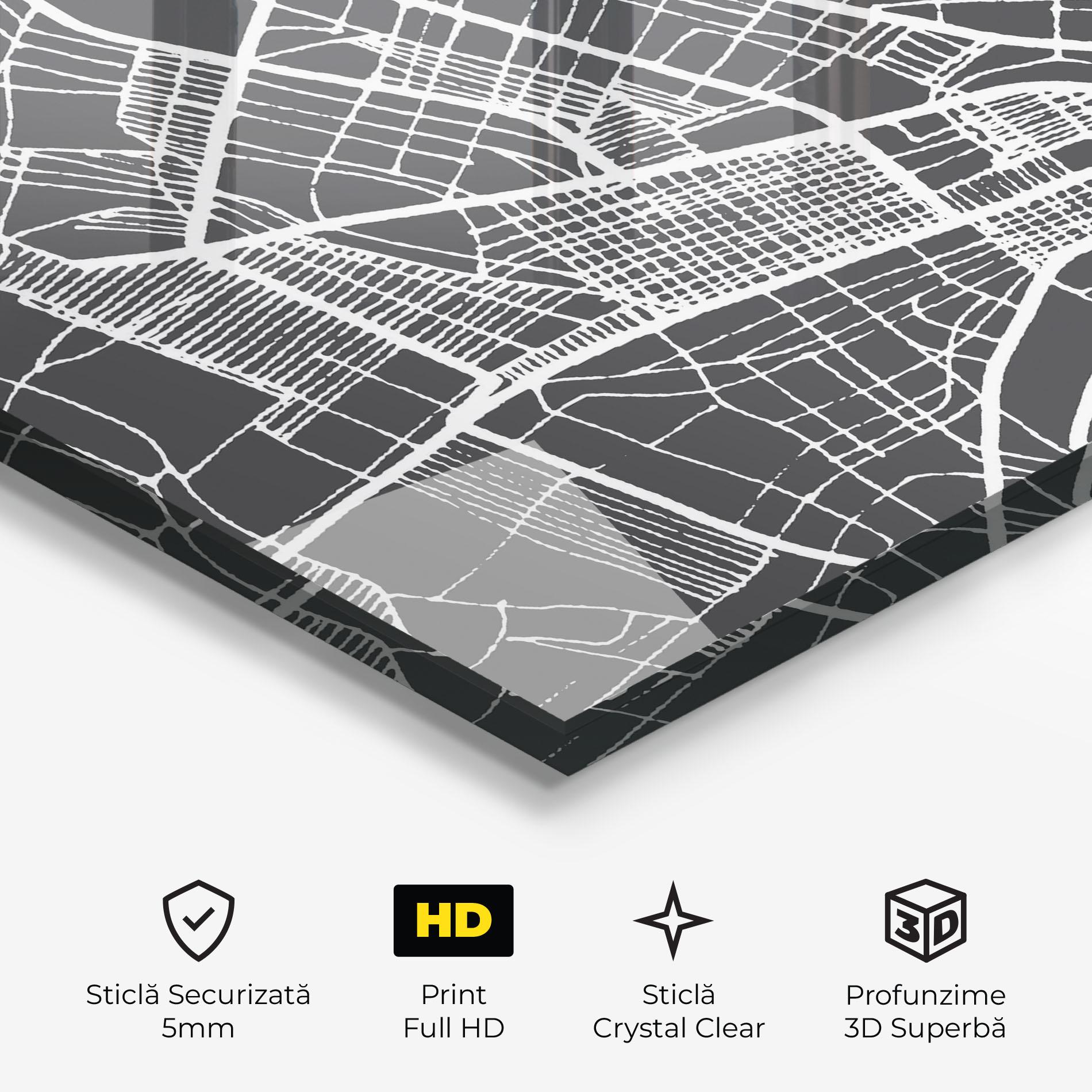 Tablou Sticla Bangui Map mockup 3