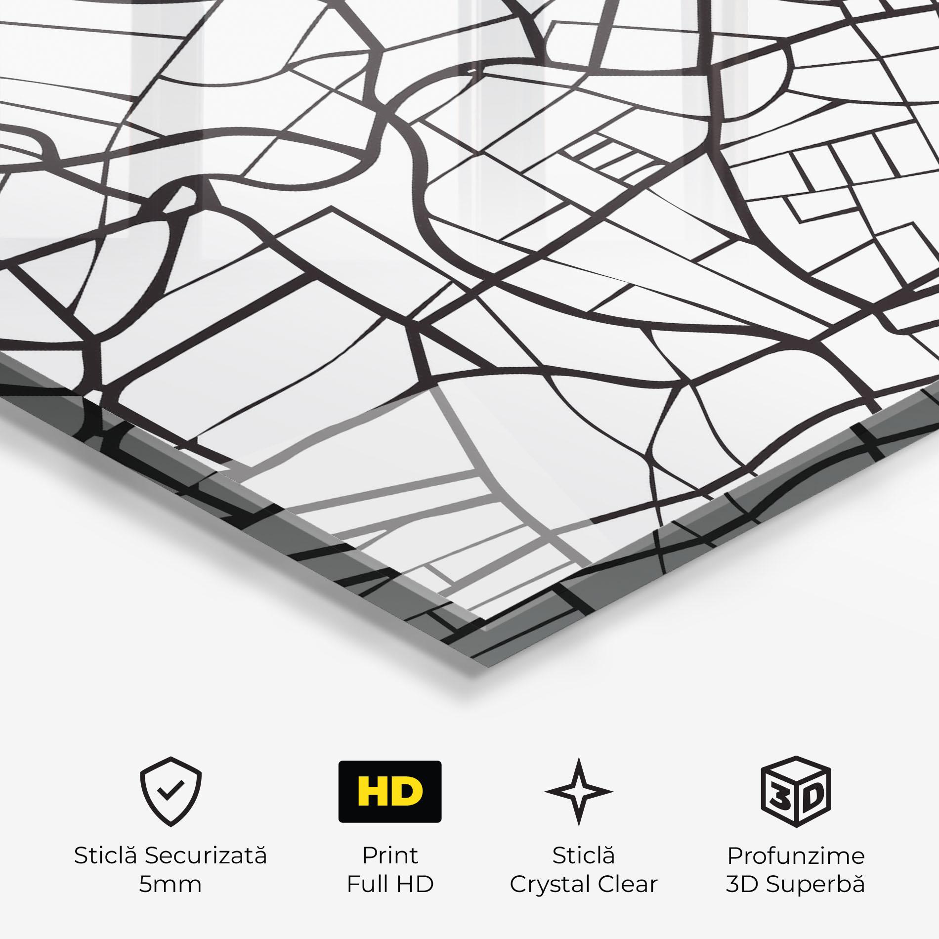Tablou Sticla Berlin Map mockup 3