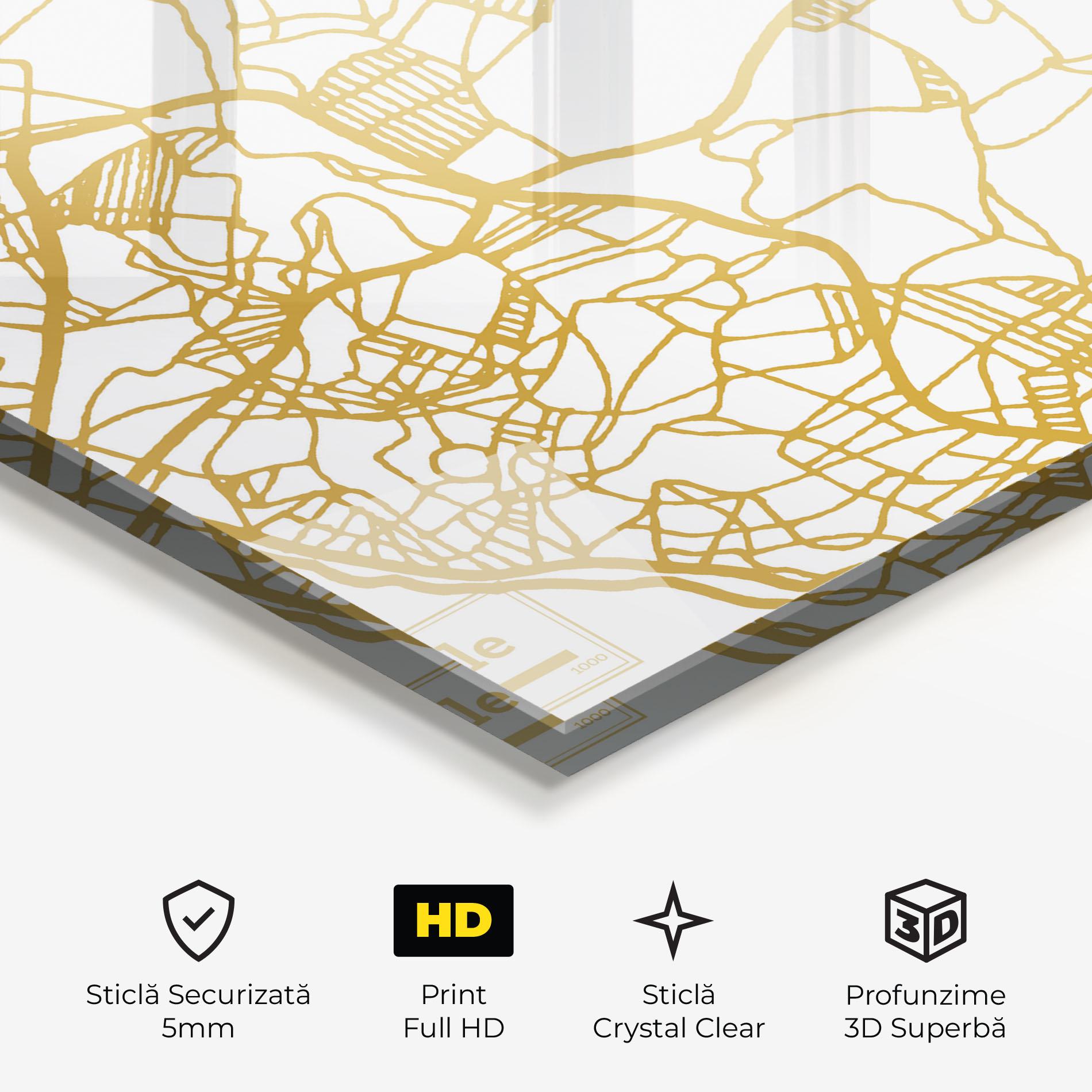 Tablou Sticla Libreville Gold Map mockup 3