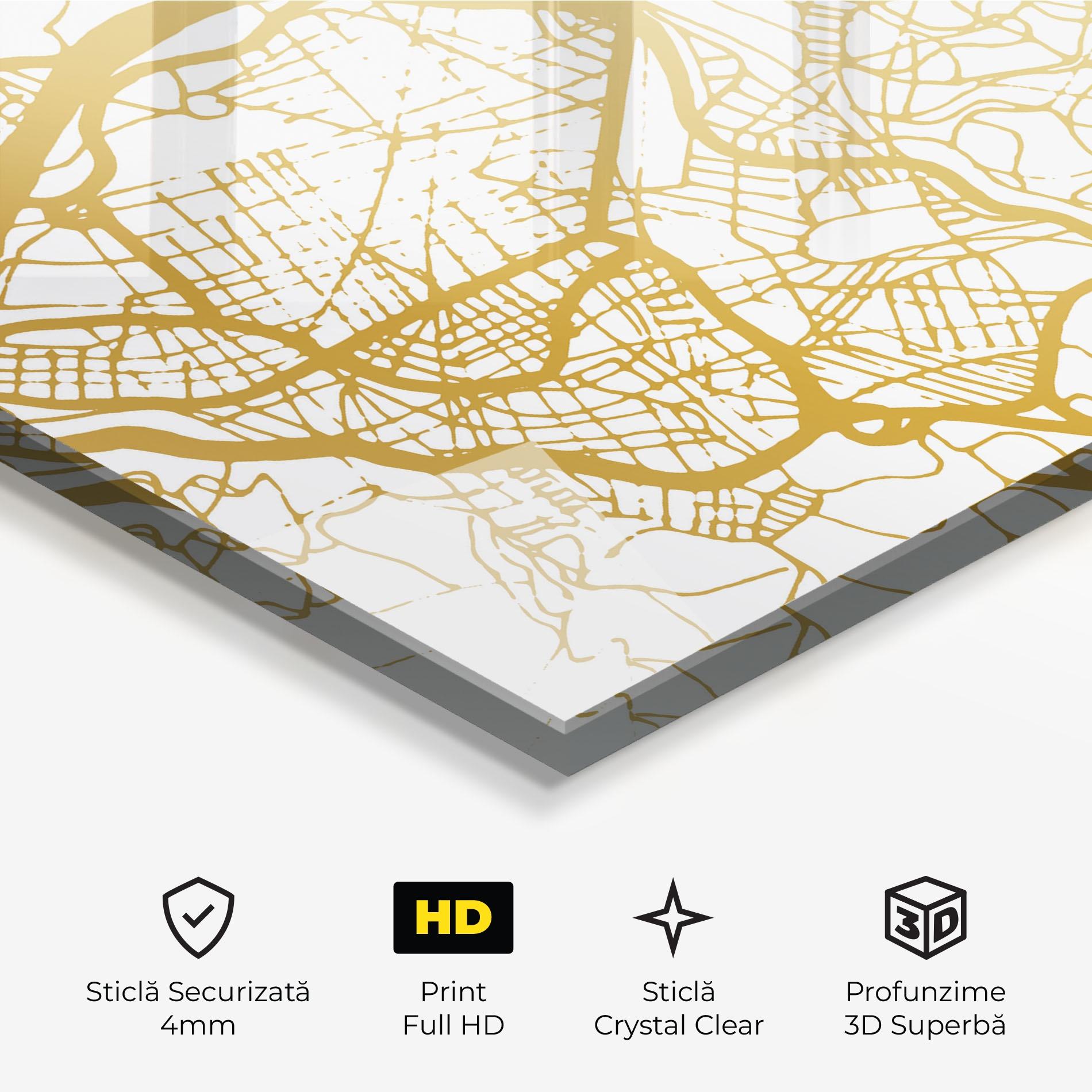 Tablou Sticla Bilbao Gold Map mockup 3